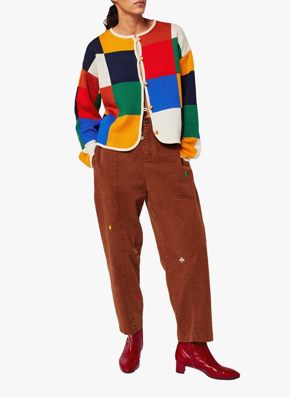 Checked cotton cardigan | Multicolour by BOBO CHOSES Checked cotton cardigan Multicolour