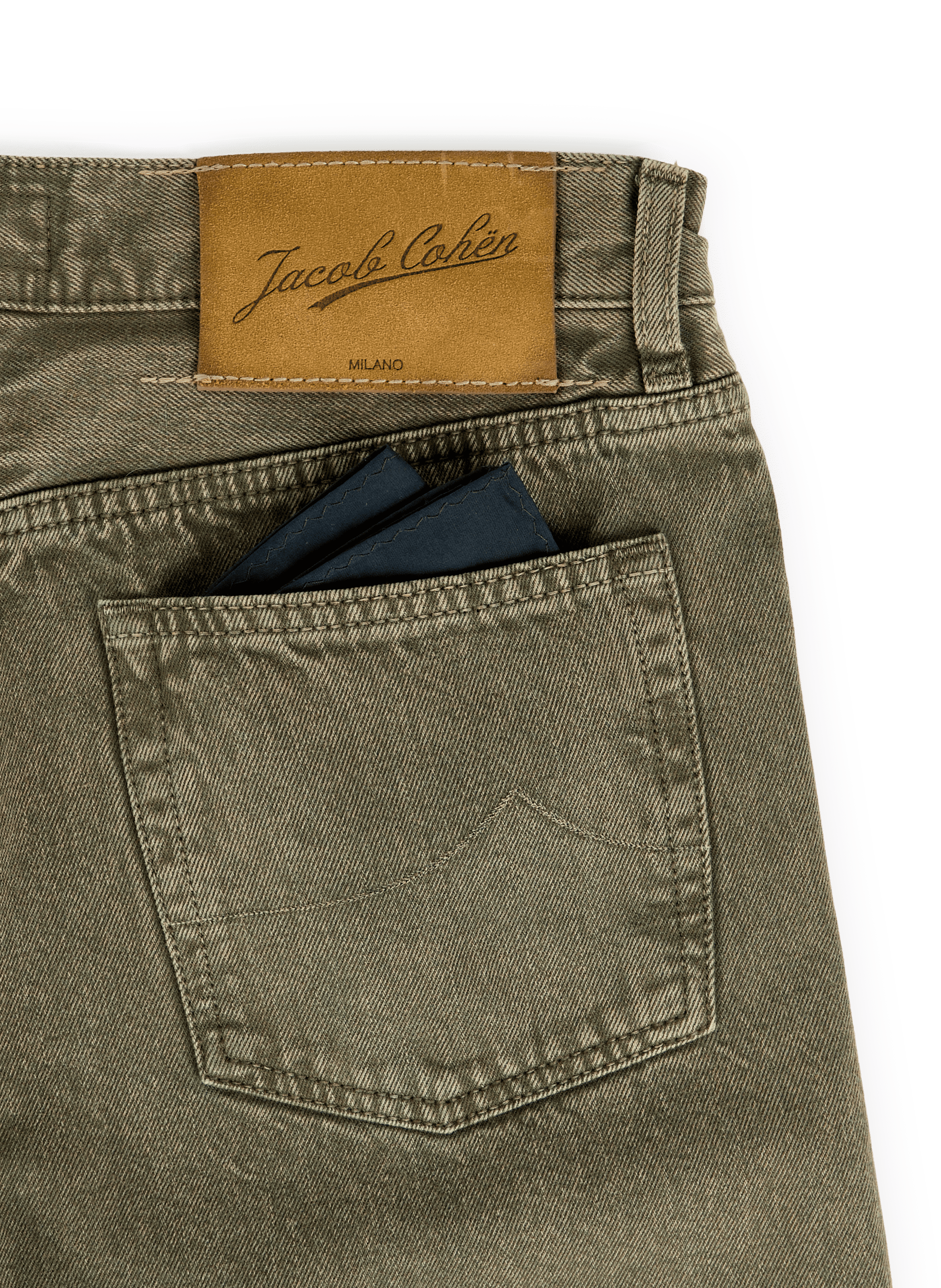 Straight cotton jeans JACOB COHEN Green