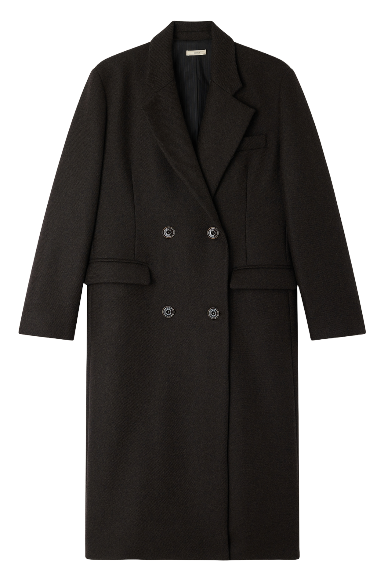 Manteau droit long boutonné SESSUN Marron