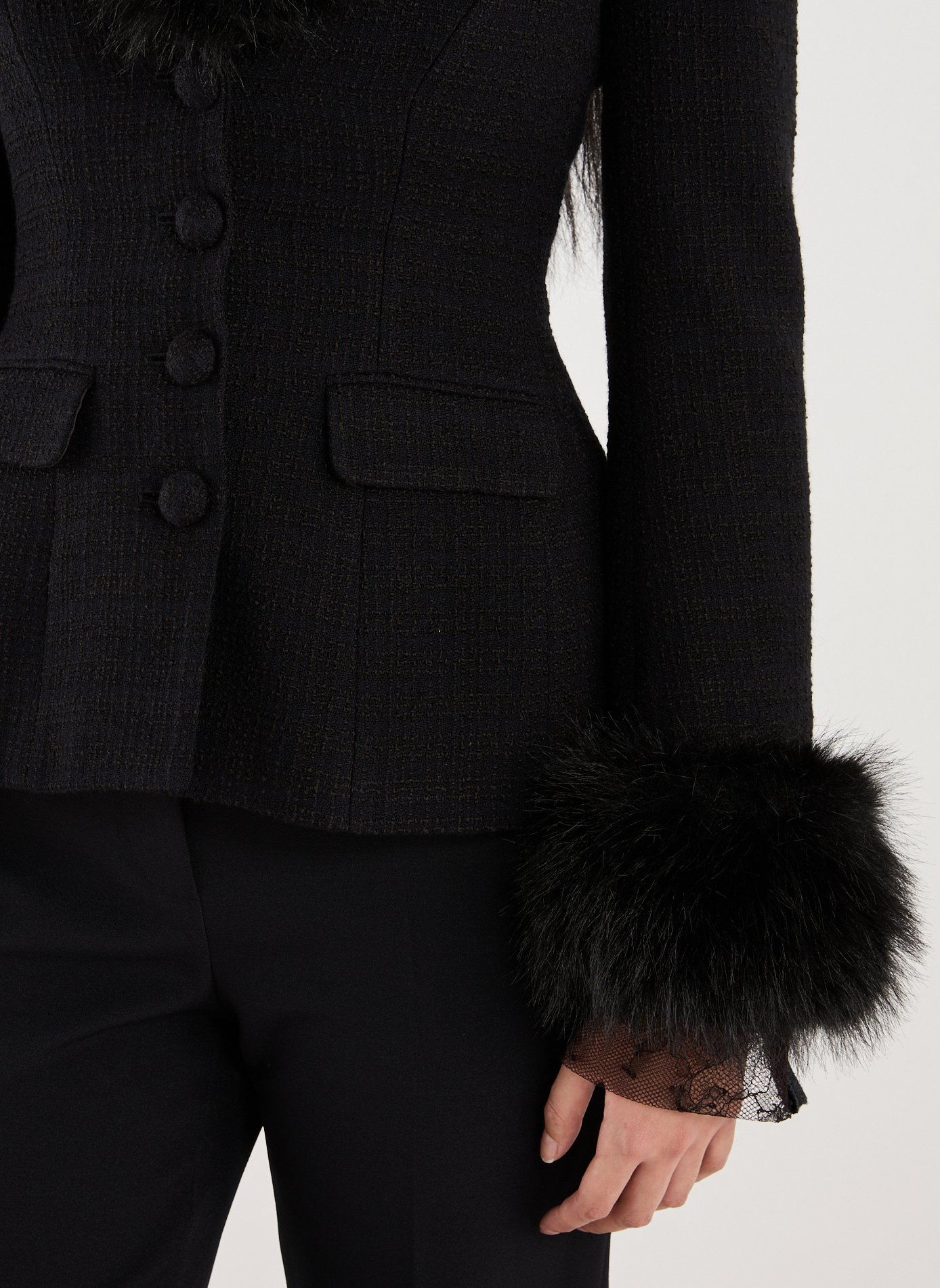 Fur jacket SELF PORTRAIT Black