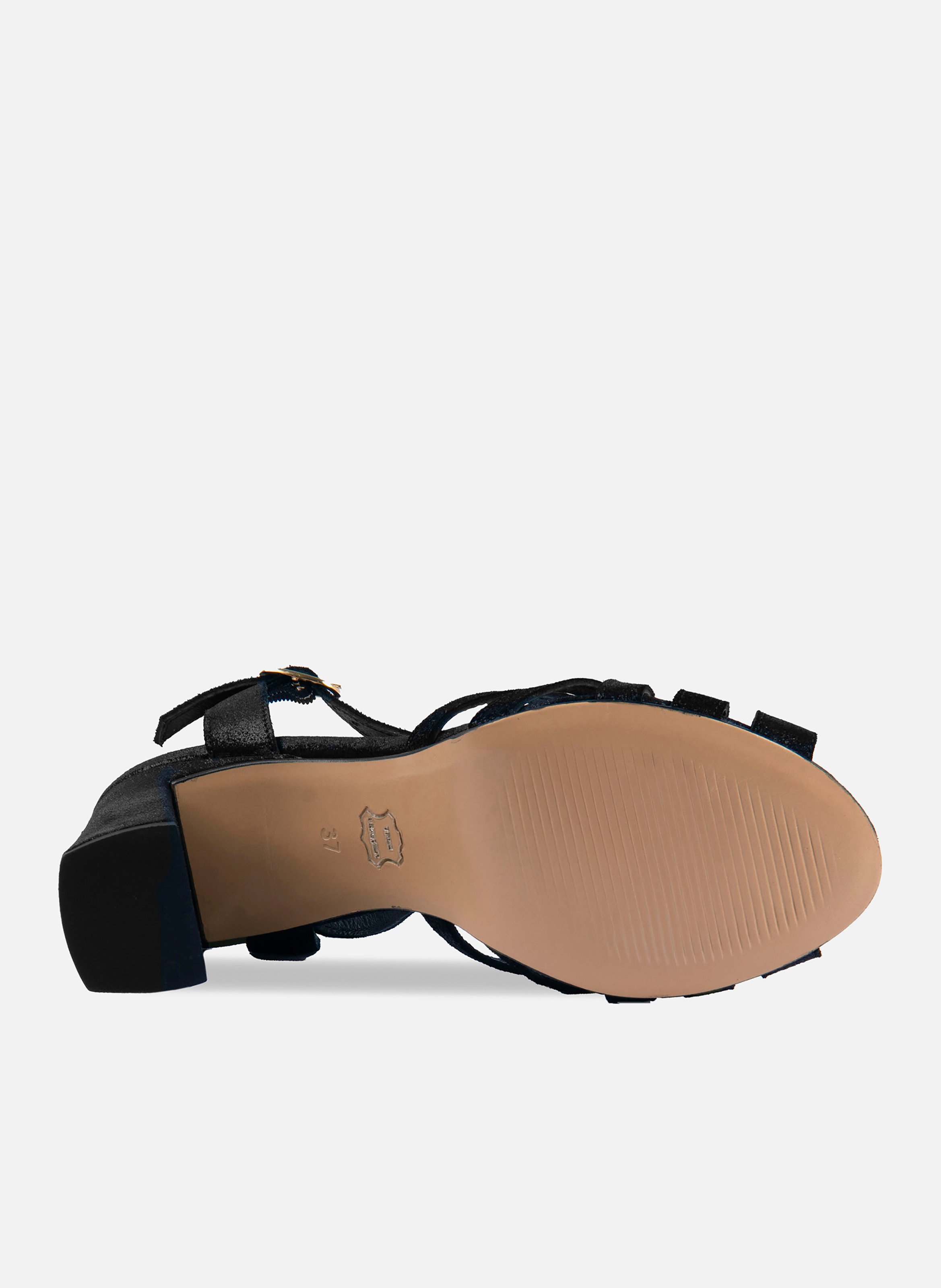 Sandales talon daphné cuir irisé JULES & JENN Noir