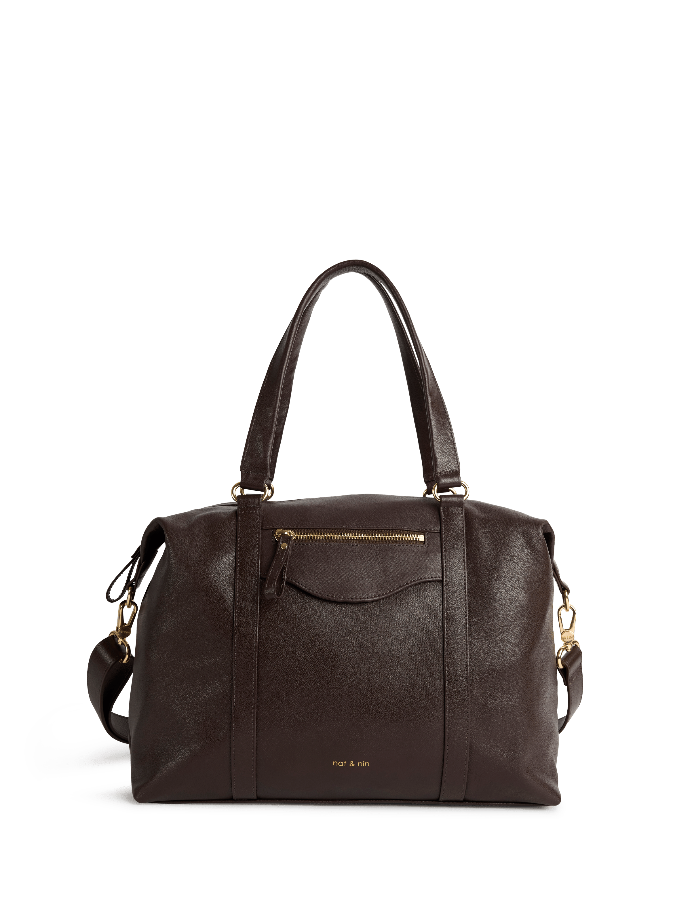 NAT & NIN Sac à main Thylane en cuir Marron
