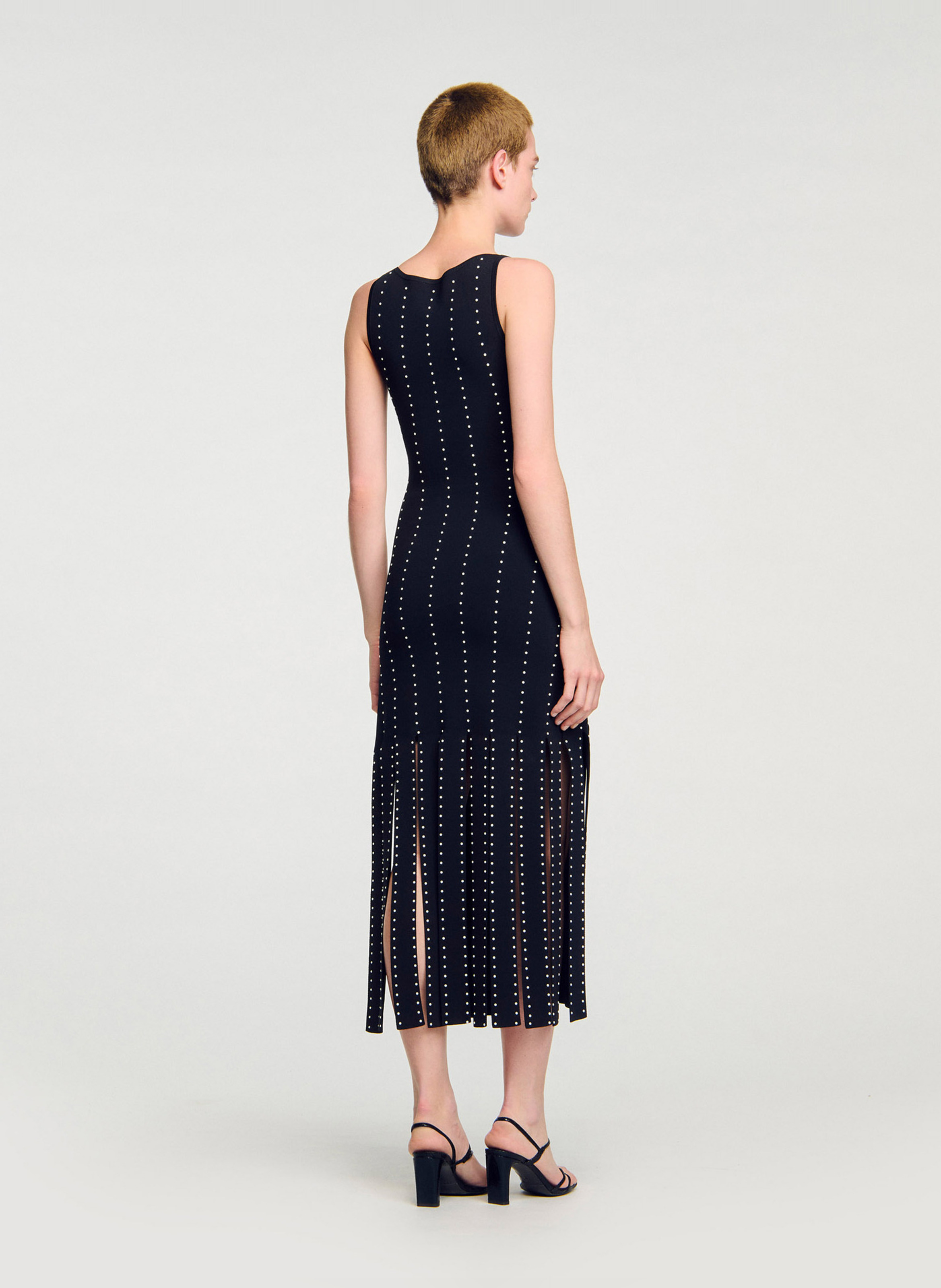 Robe midi col bateau SANDRO Noir