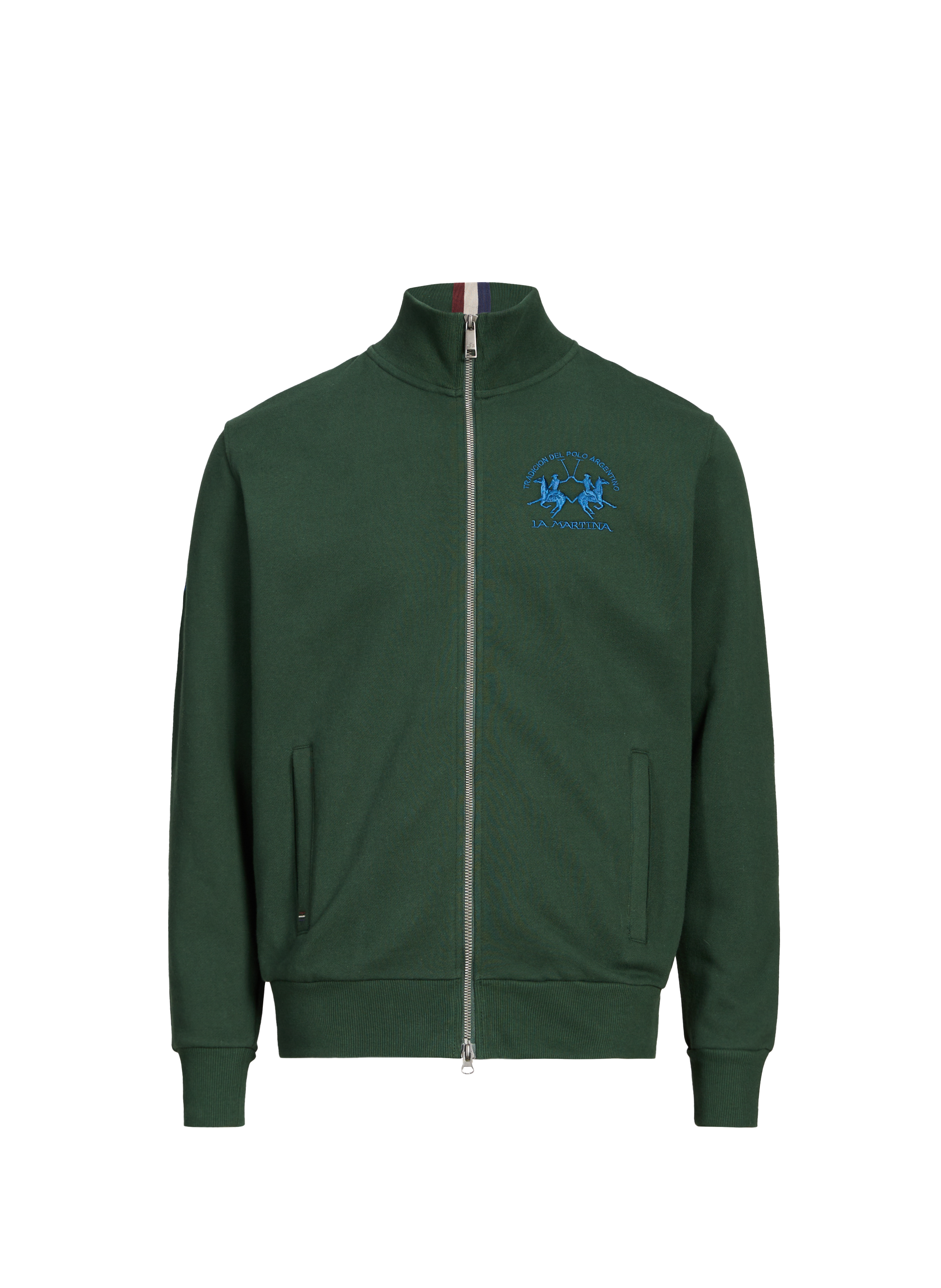 LA MARTINA Zip-up cotton sweatshirt Green