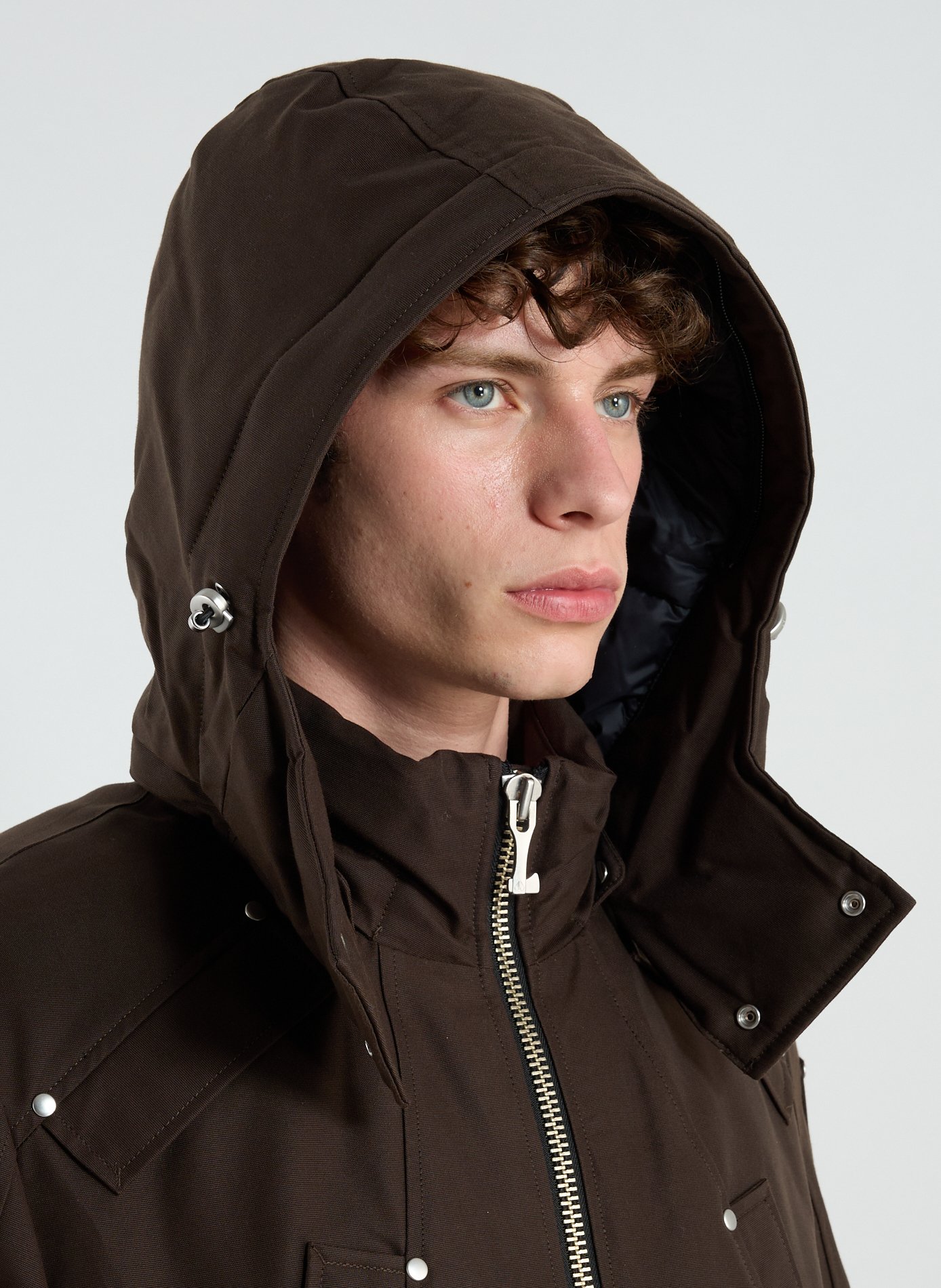 Straight hooded parka in Original Ballistic MOOSE KNUCKLES Brown