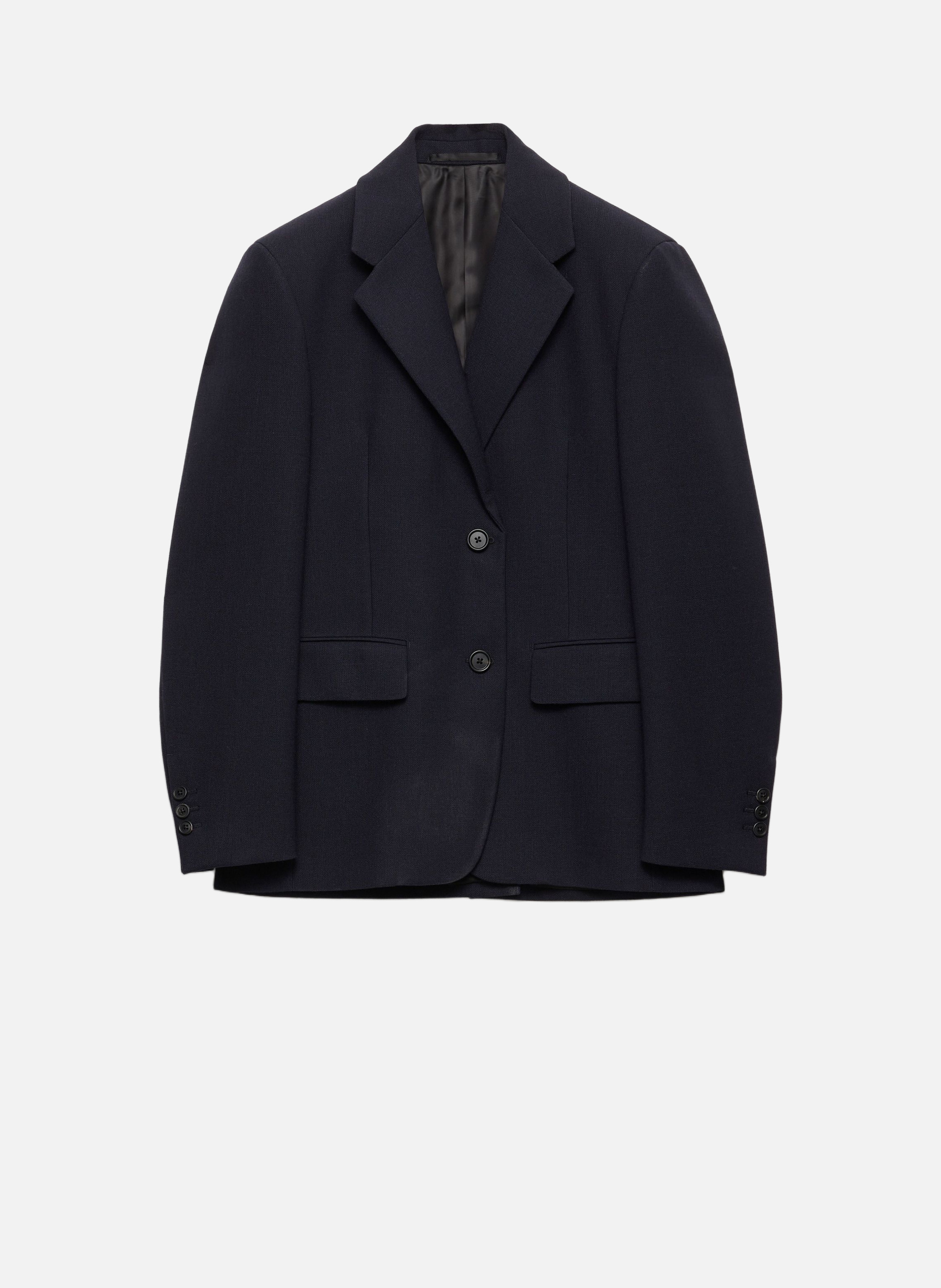 Veste droite en point de bâti PRADA Bleu