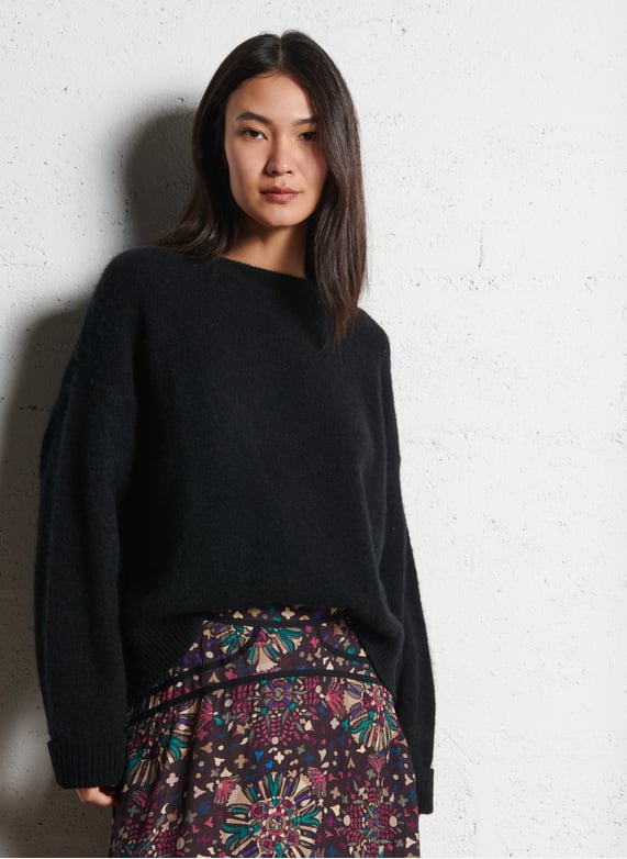 Pull oversize col rond en laine mélangée Niby Gris American vintage - Femme | Place des Tendances Pull oversize col rond en laine mélangée Niby Gris American vintage - Femme | Place des Tendances