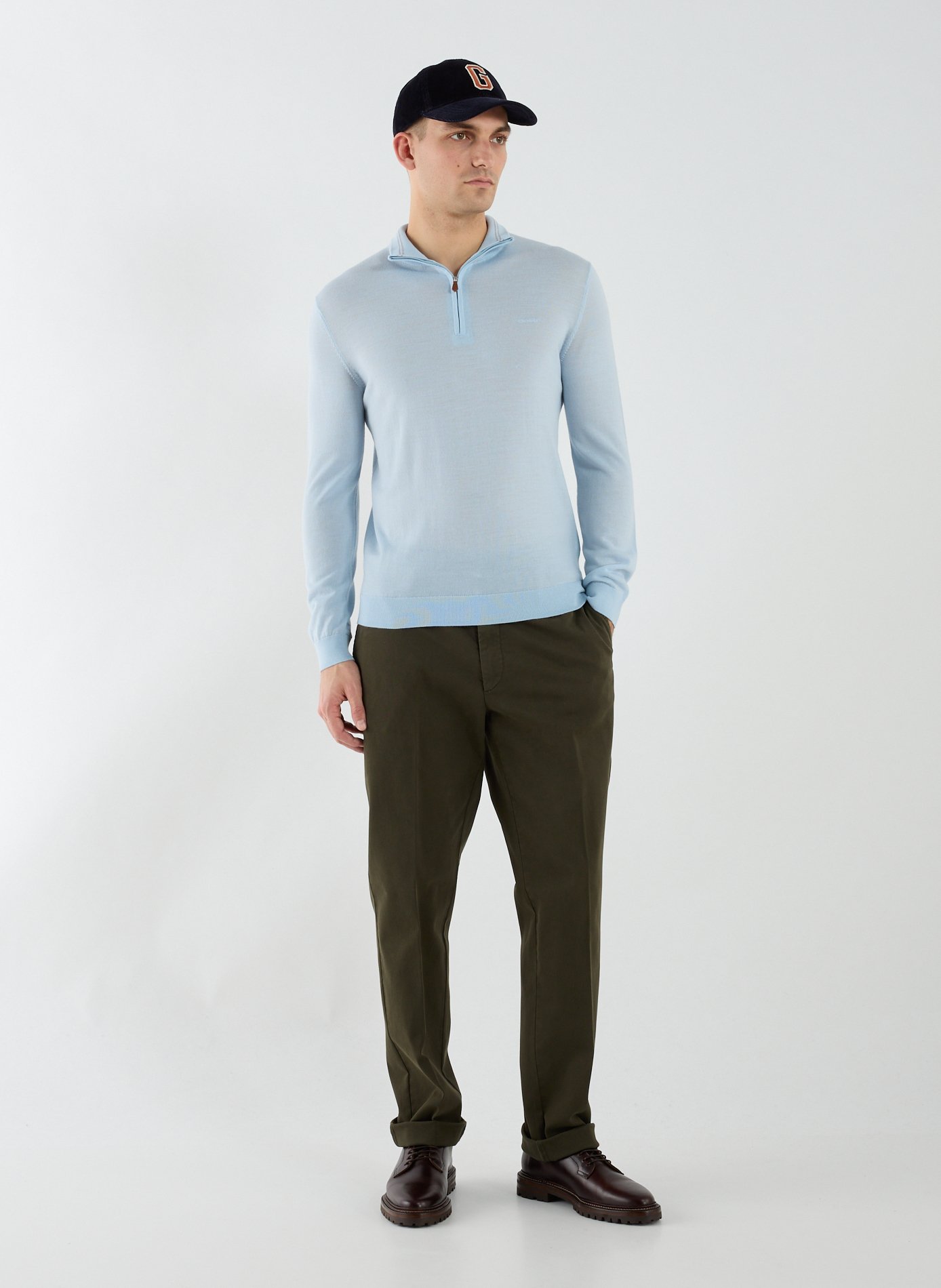 Pantalon droit en coton mélangé HACKETT Vert