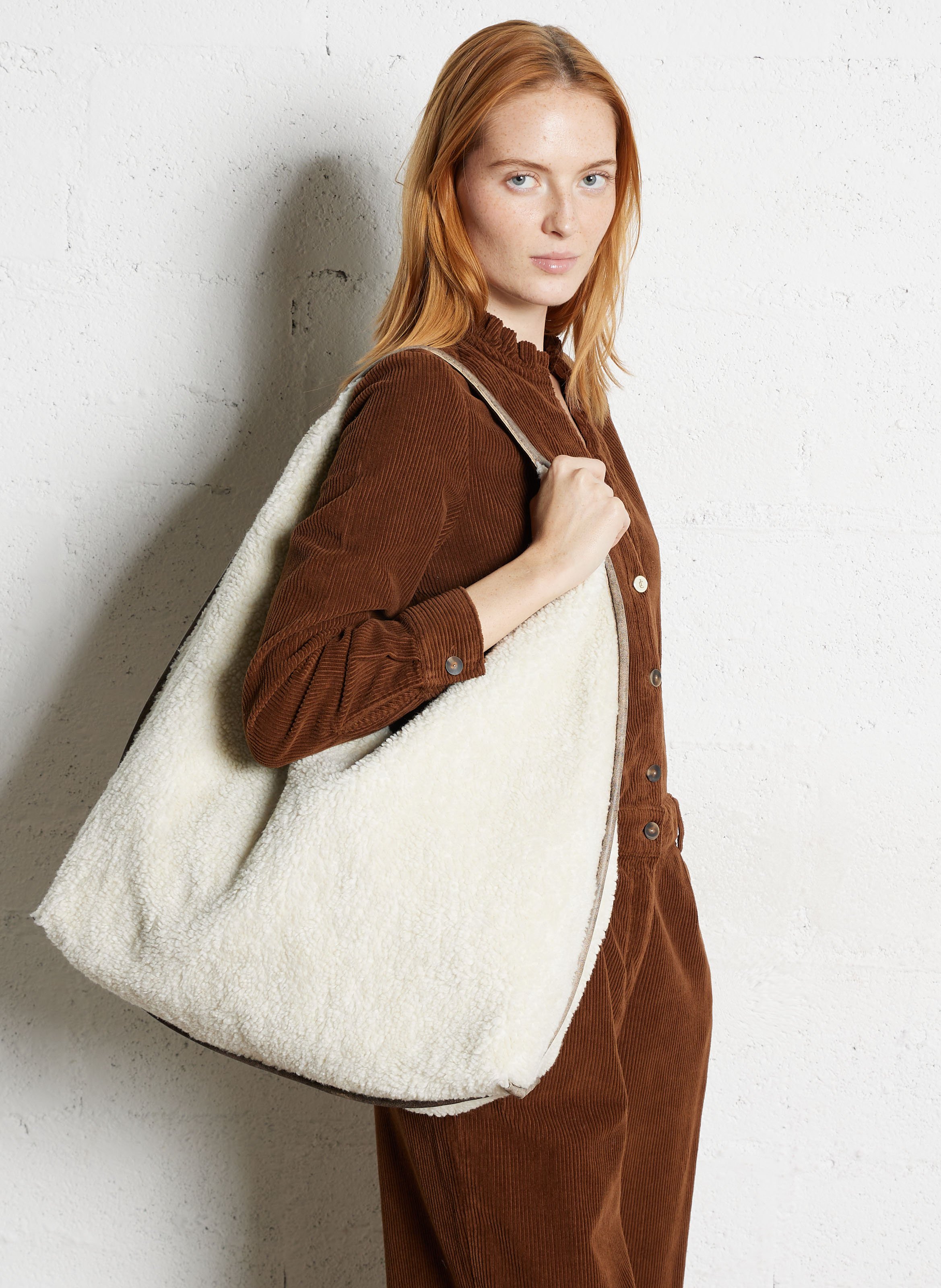 Sac hobo en cuir IKKS Blanc
