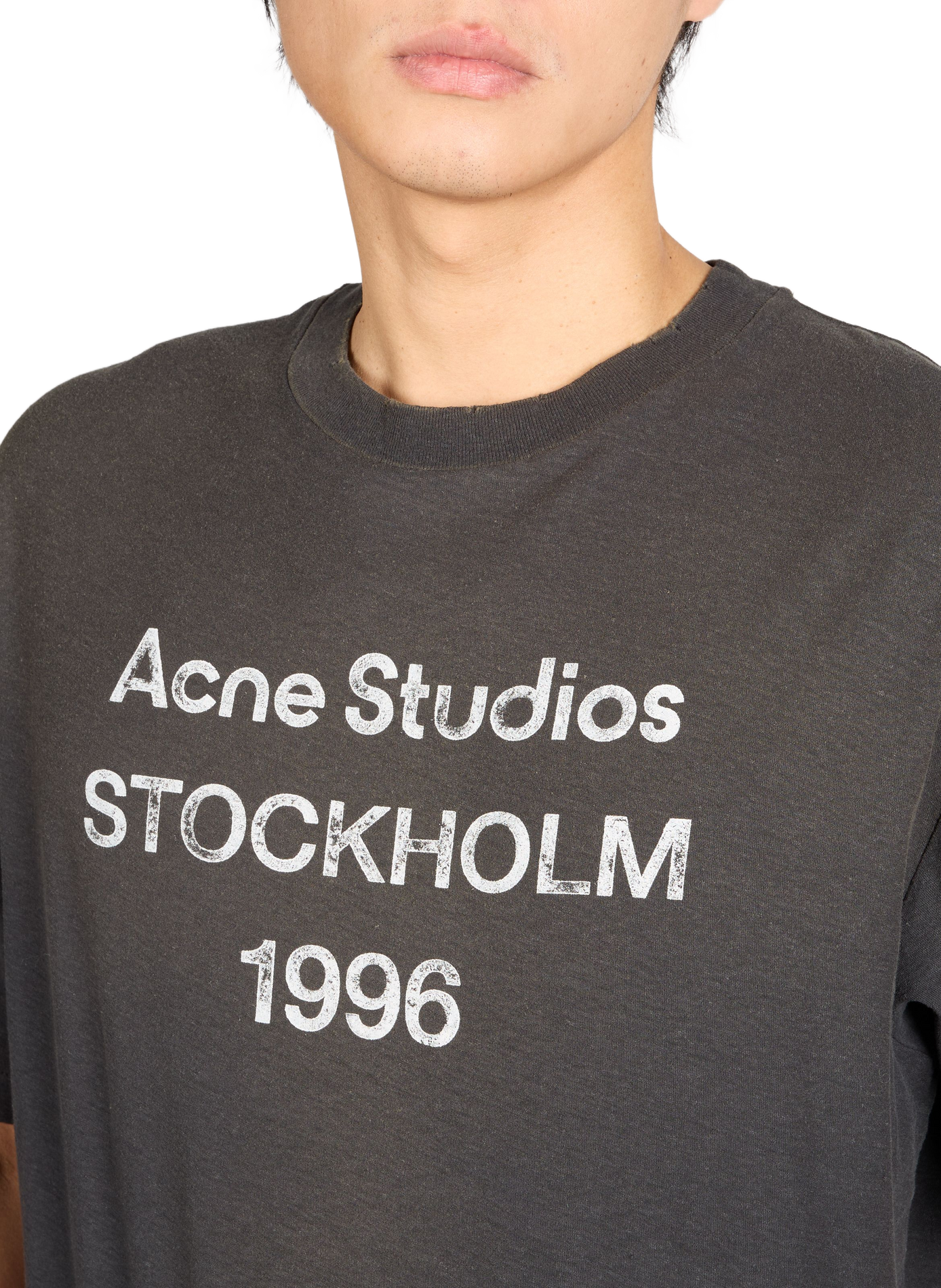 Cotton and hemp t-shirt ACNE STUDIOS Black