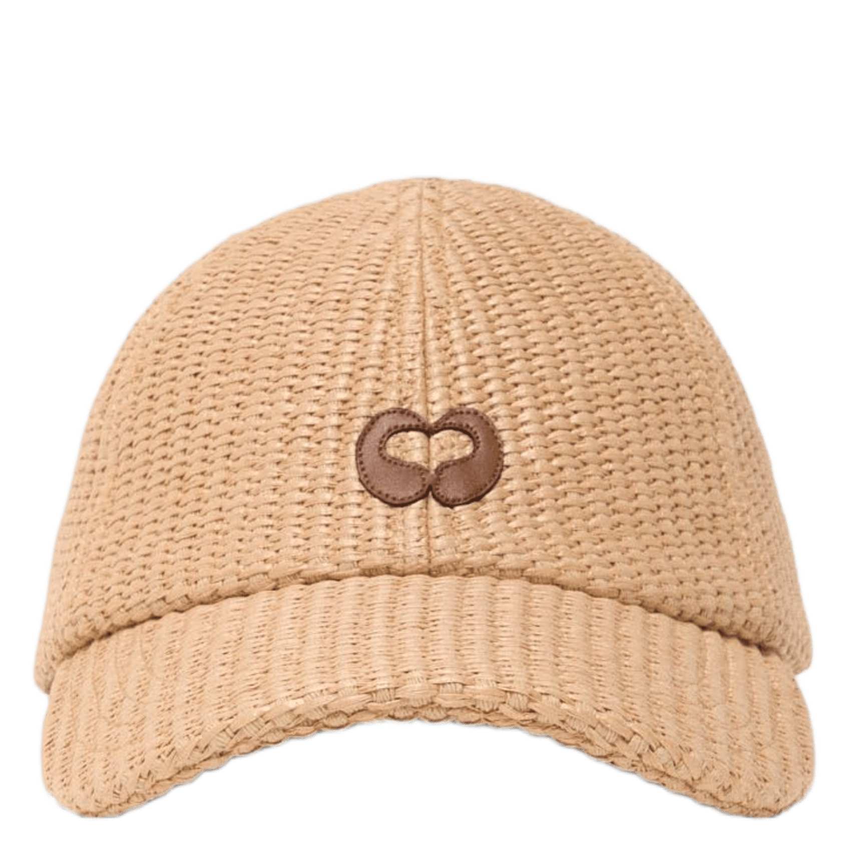 Casquette tissée raphia à logo MAJE Beige