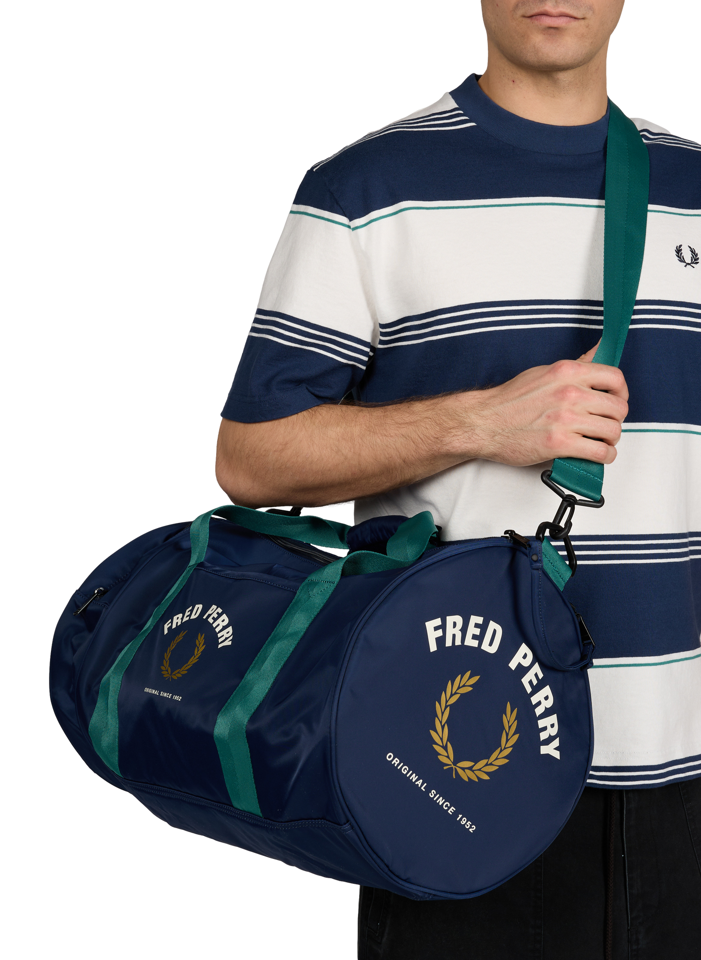 Large logo sports bag FRED PERRY Green