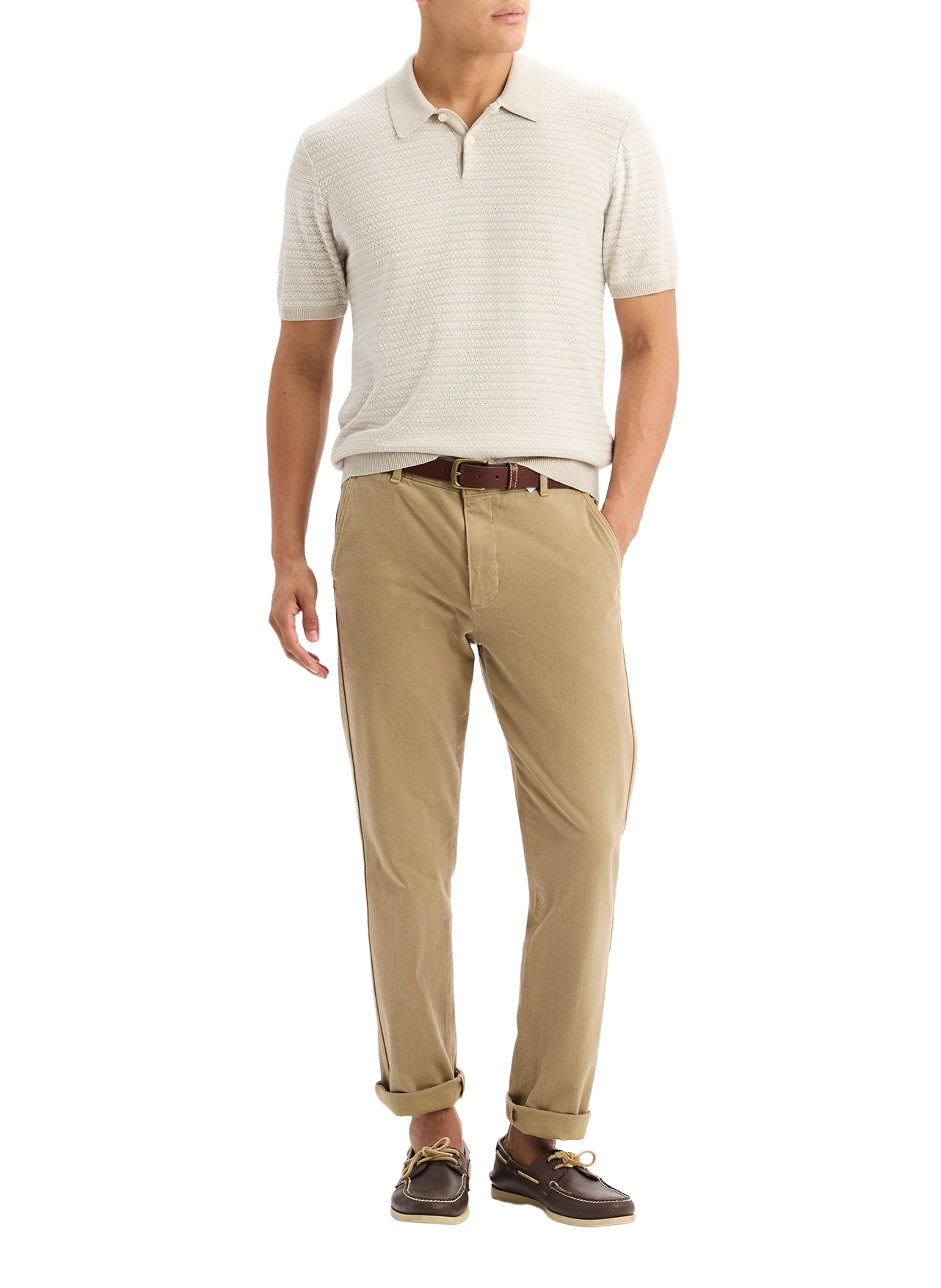 Striped polo in blended cotton DOCKERS Beige
