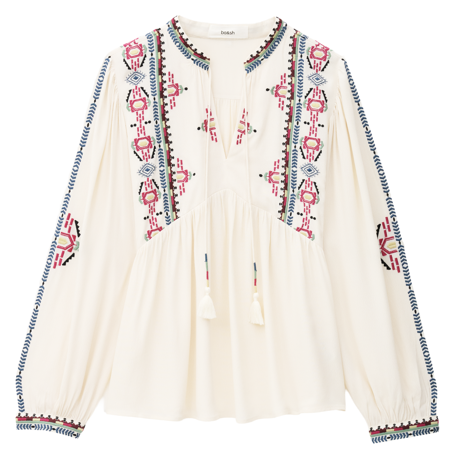Blouse ample brodée tilt BA&SH Beige