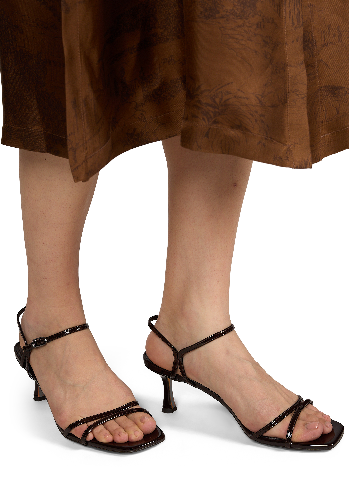 Sandales à talons Presley en cuir de vache SAM EDELMAN Marron