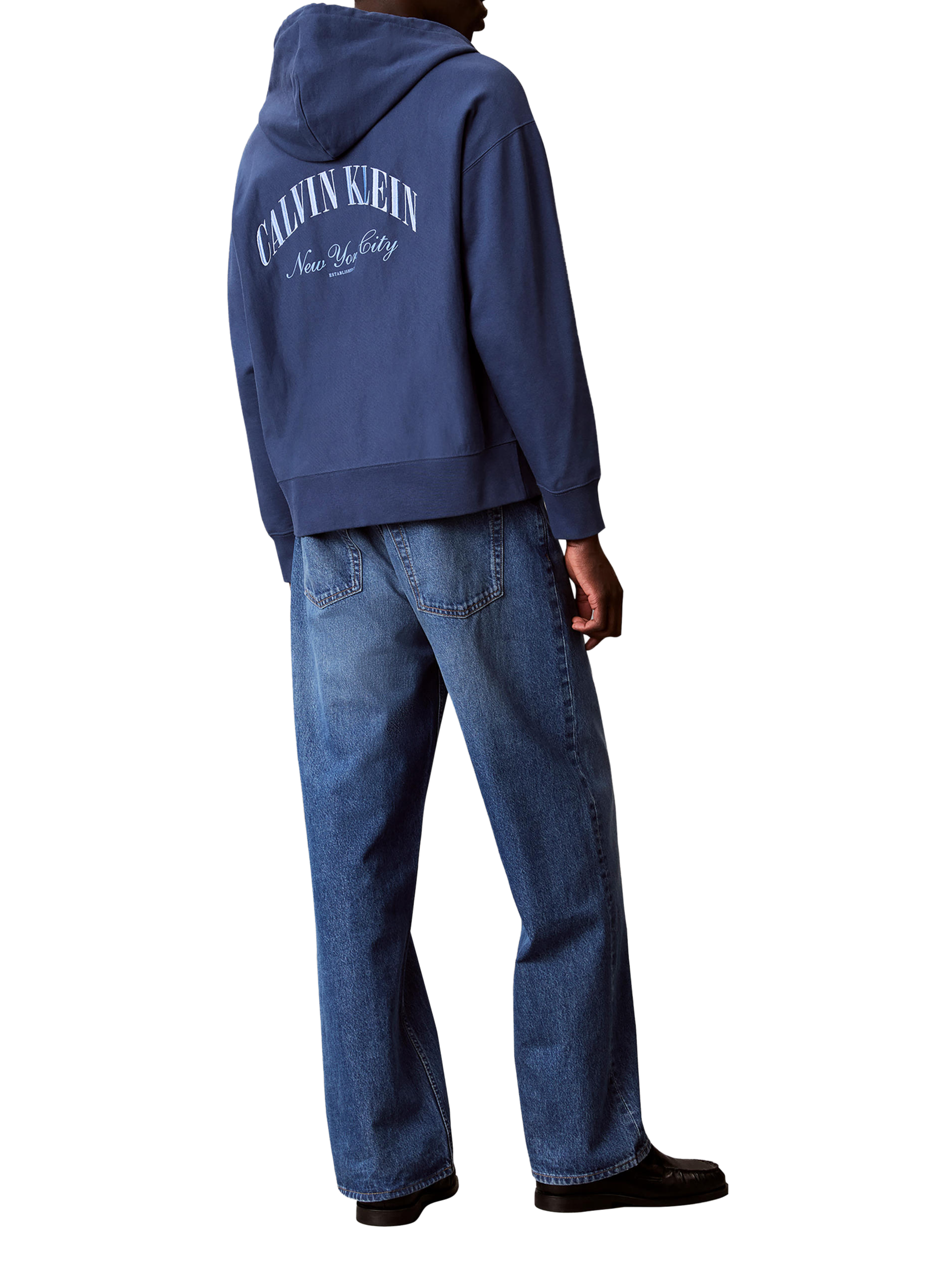 Sweatshirt zippé à capuche CALVIN KLEIN Bleu