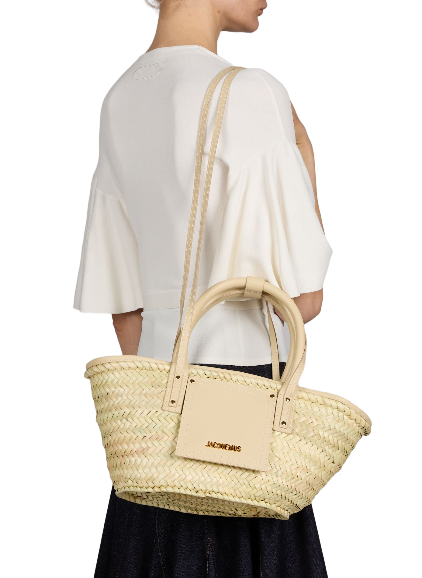 Le petit panier Soli en cuir et palmier JACQUEMUS Multicolore