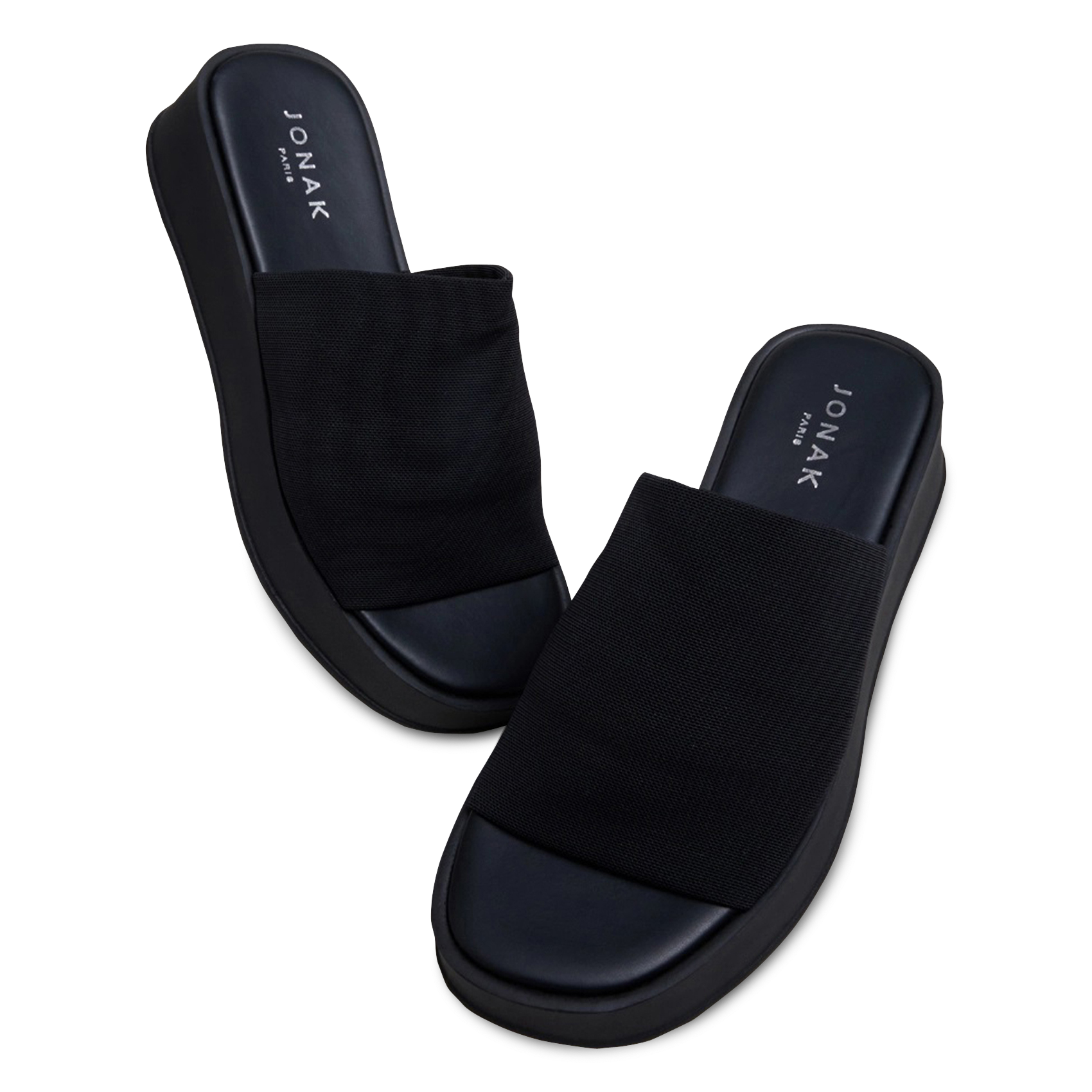 Mules compensées en toile evann JONAK Noir