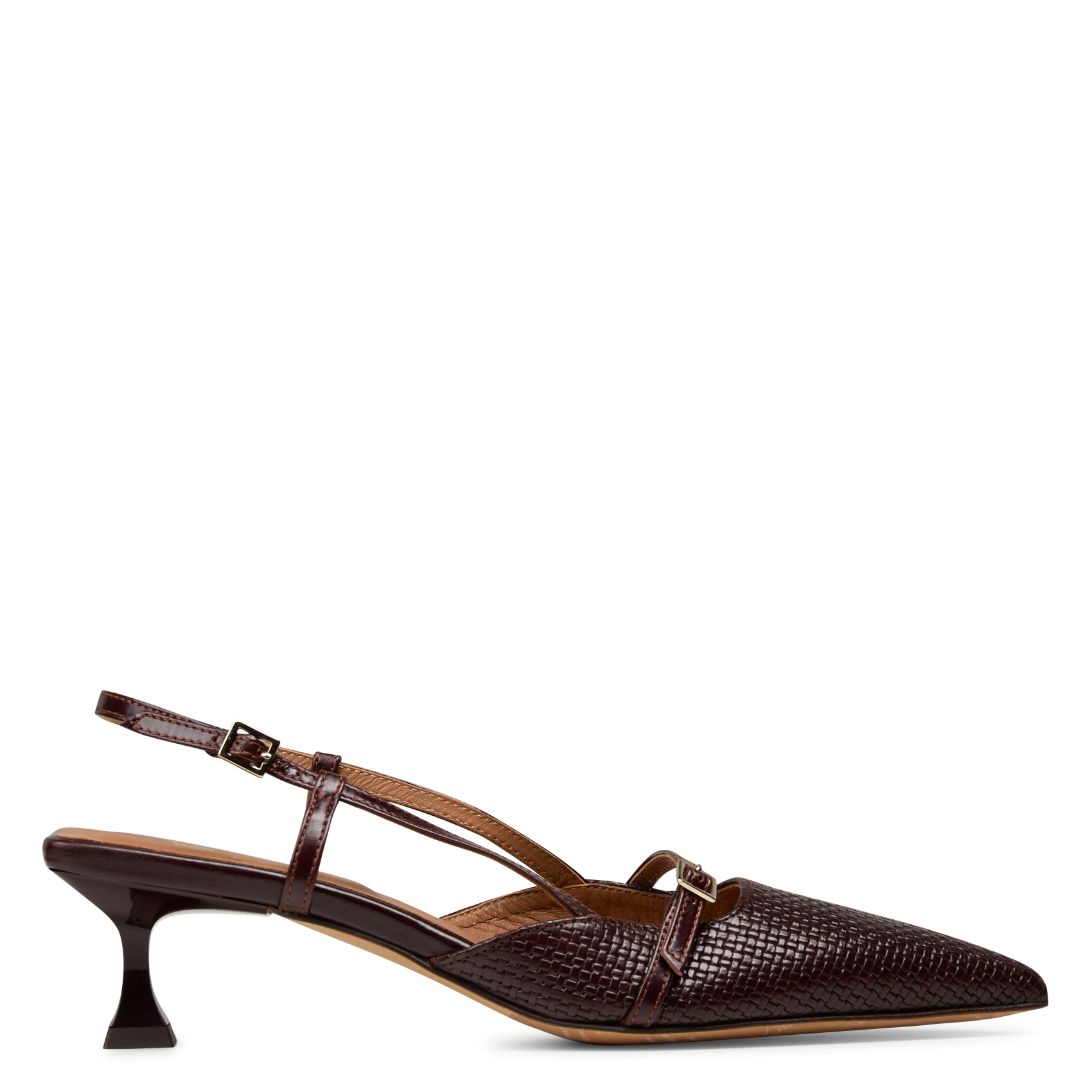 Escarpins slingback en cuir reem BOBBIES Marron