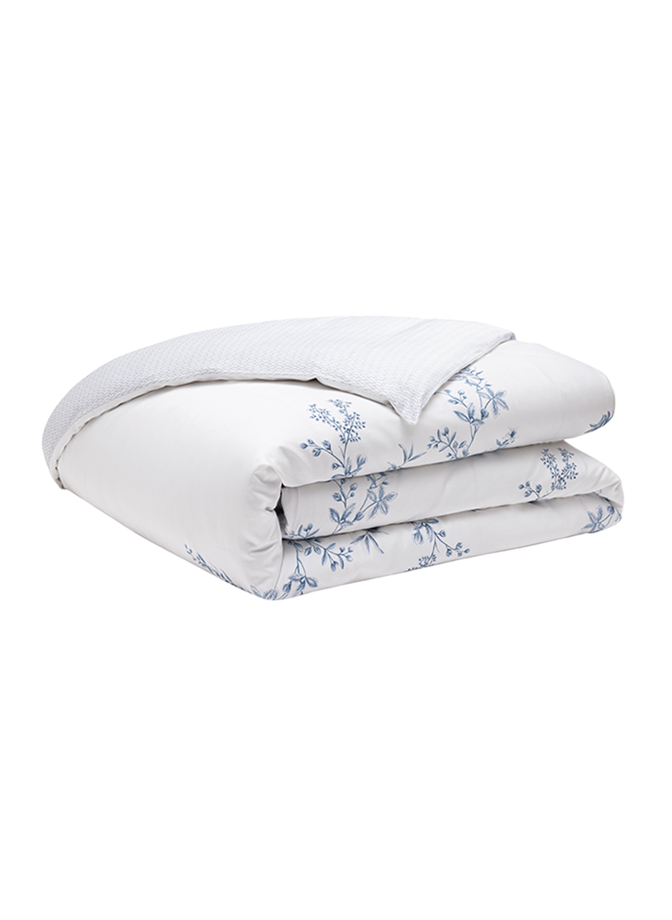 Housse de couette imprimée en satin de coton bio, amboise ALEXANDRE TURPAULT Bleu