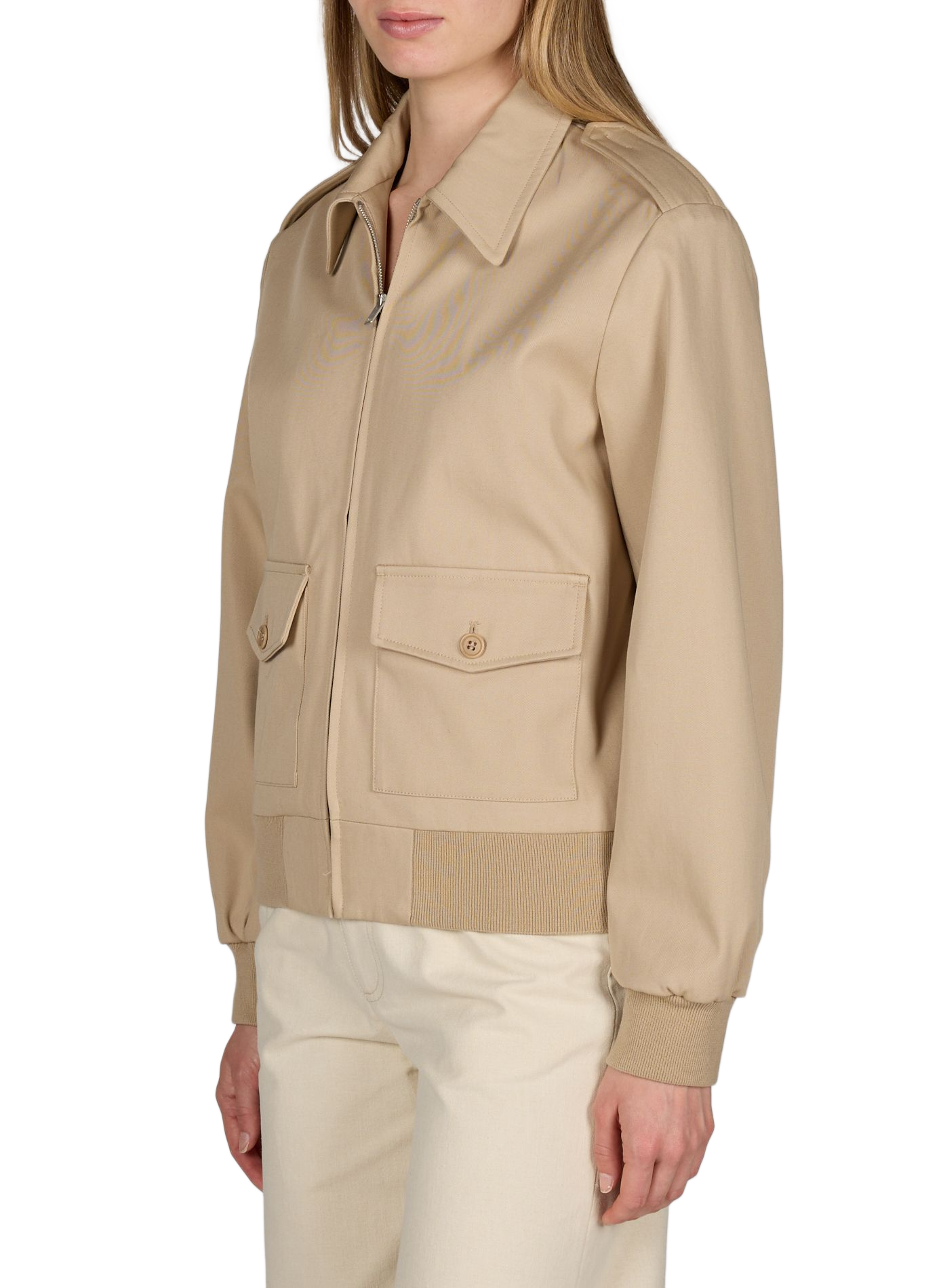 Jacket with classic cotton collar A.P.C. Beige