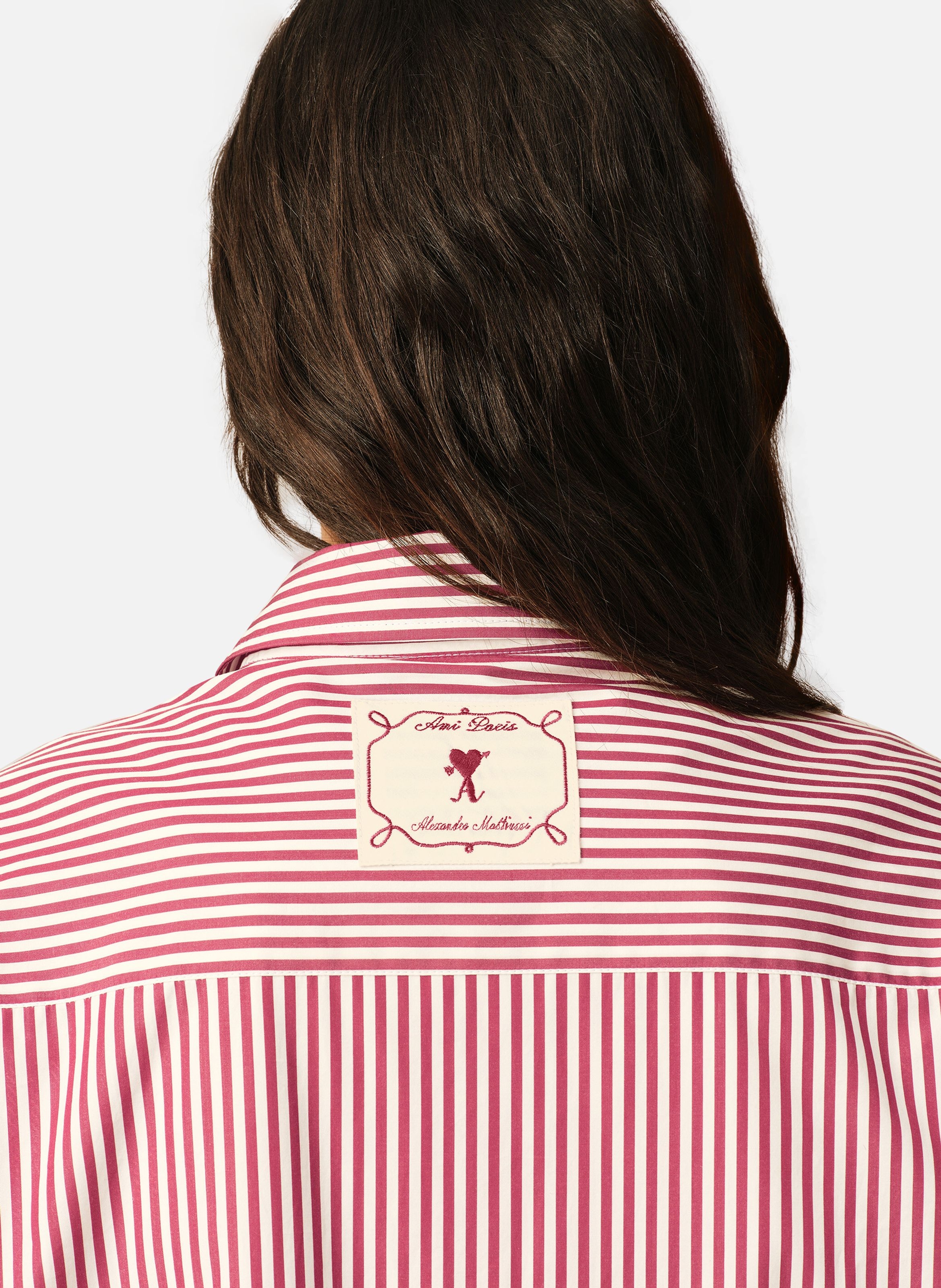 Chemise boxy manches longues unisexe en coton AMI PARIS Blanc