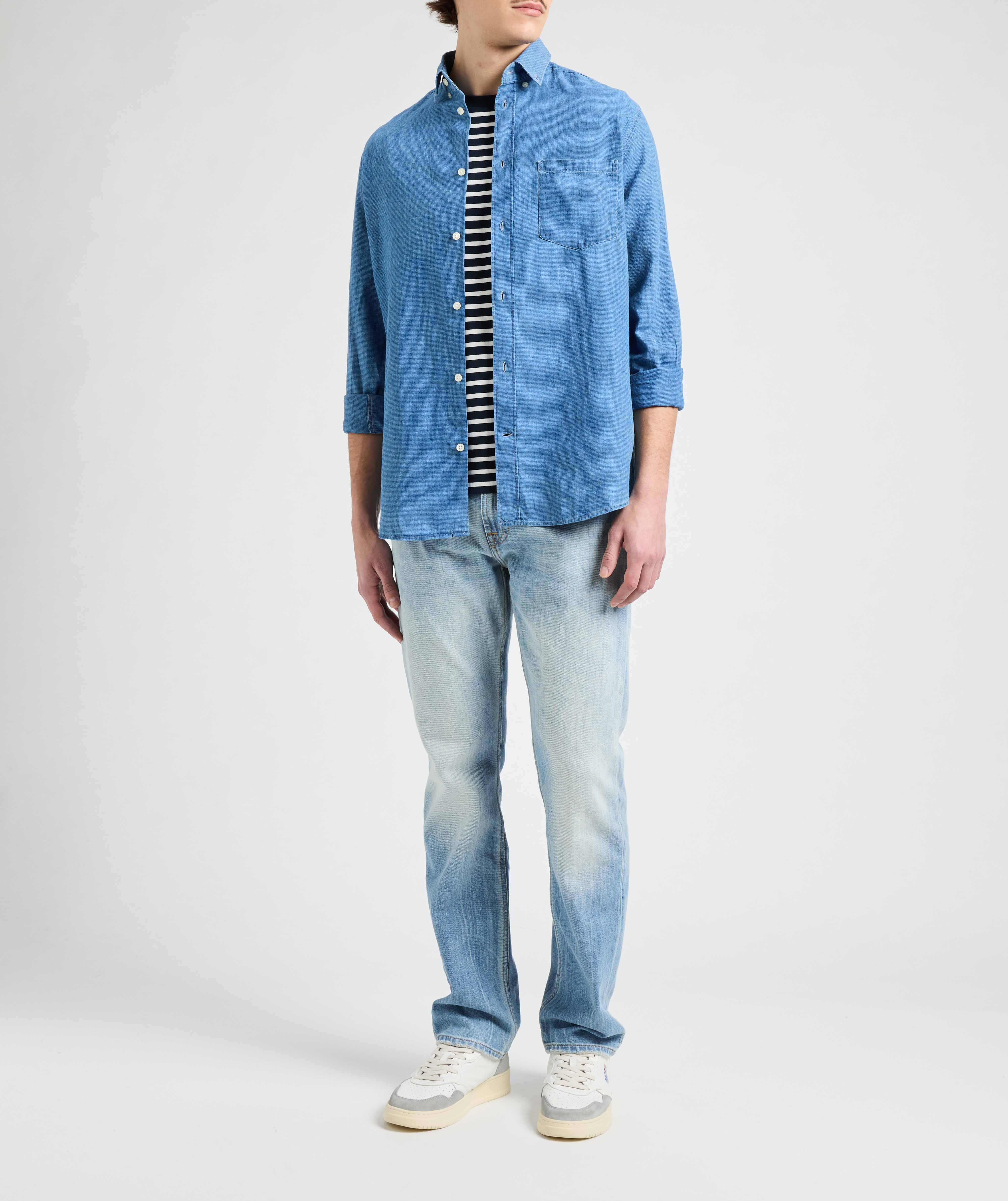 Chambray denim shirt AU PRINTEMPS PARIS Blue