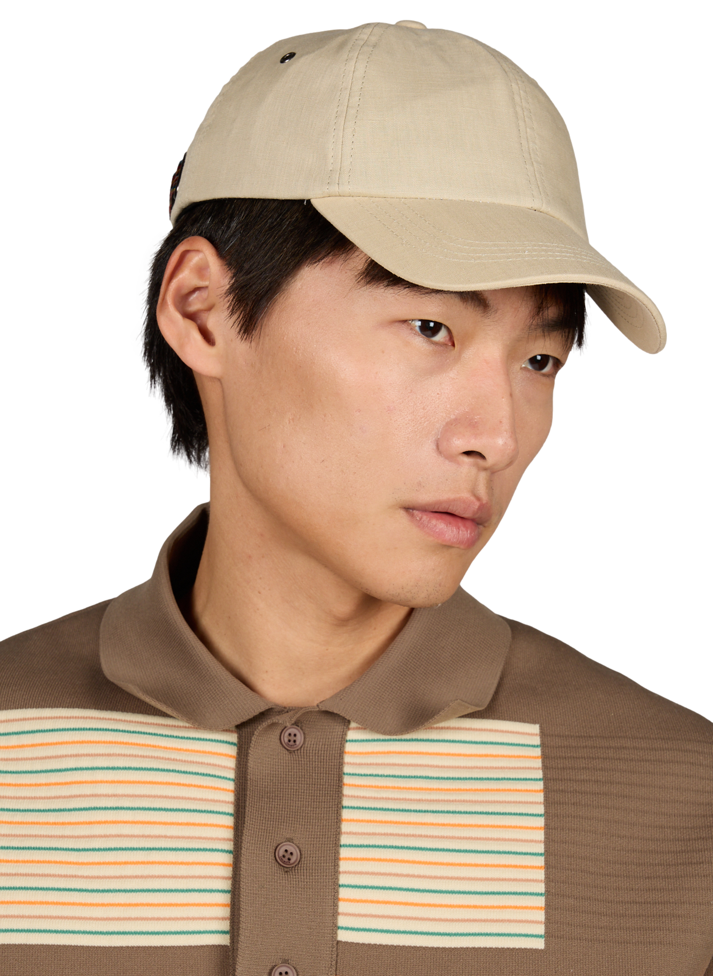 Striped linen cap PAUL SMITH White