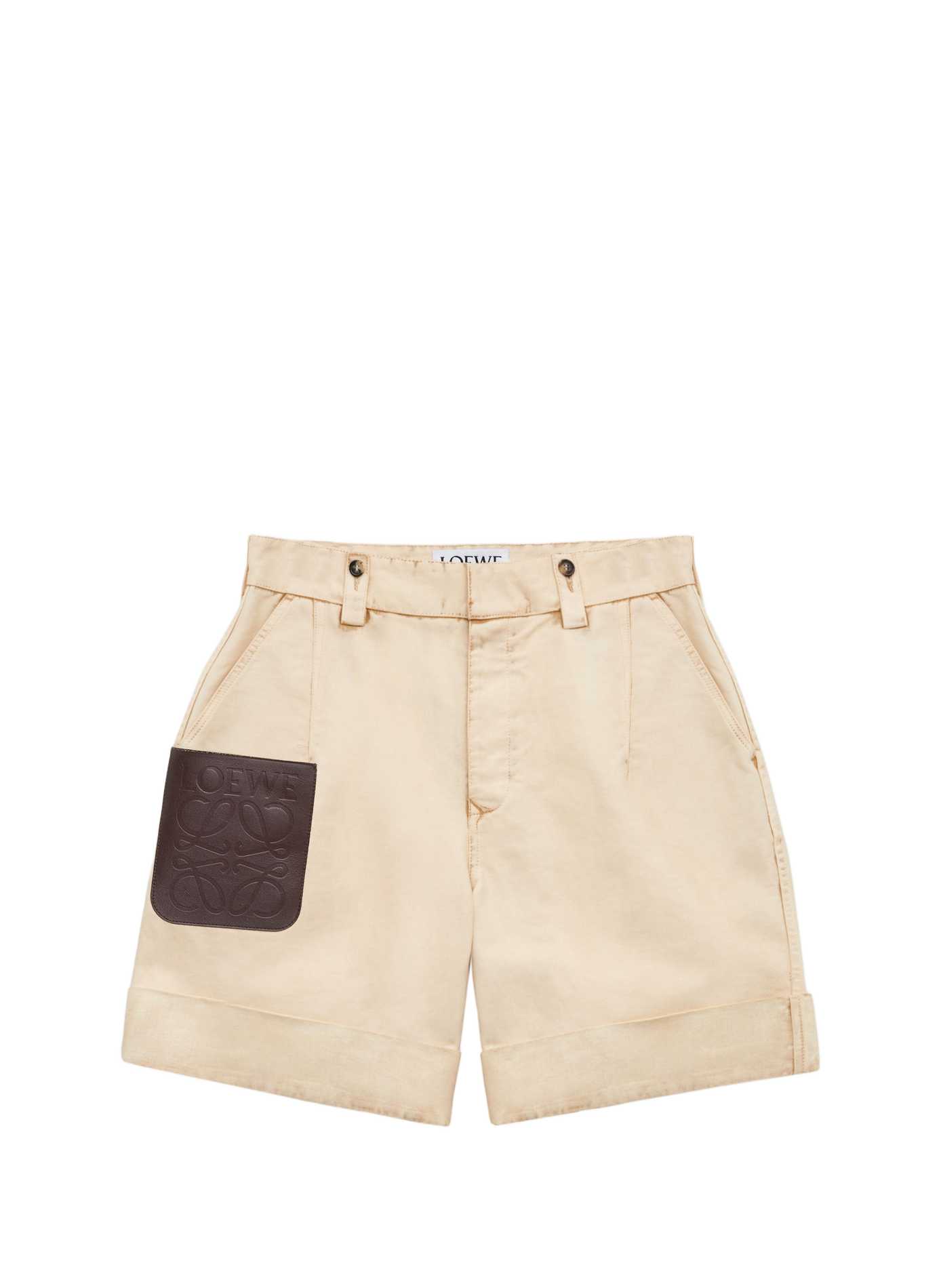 Short à revers en coton LOEWE Beige