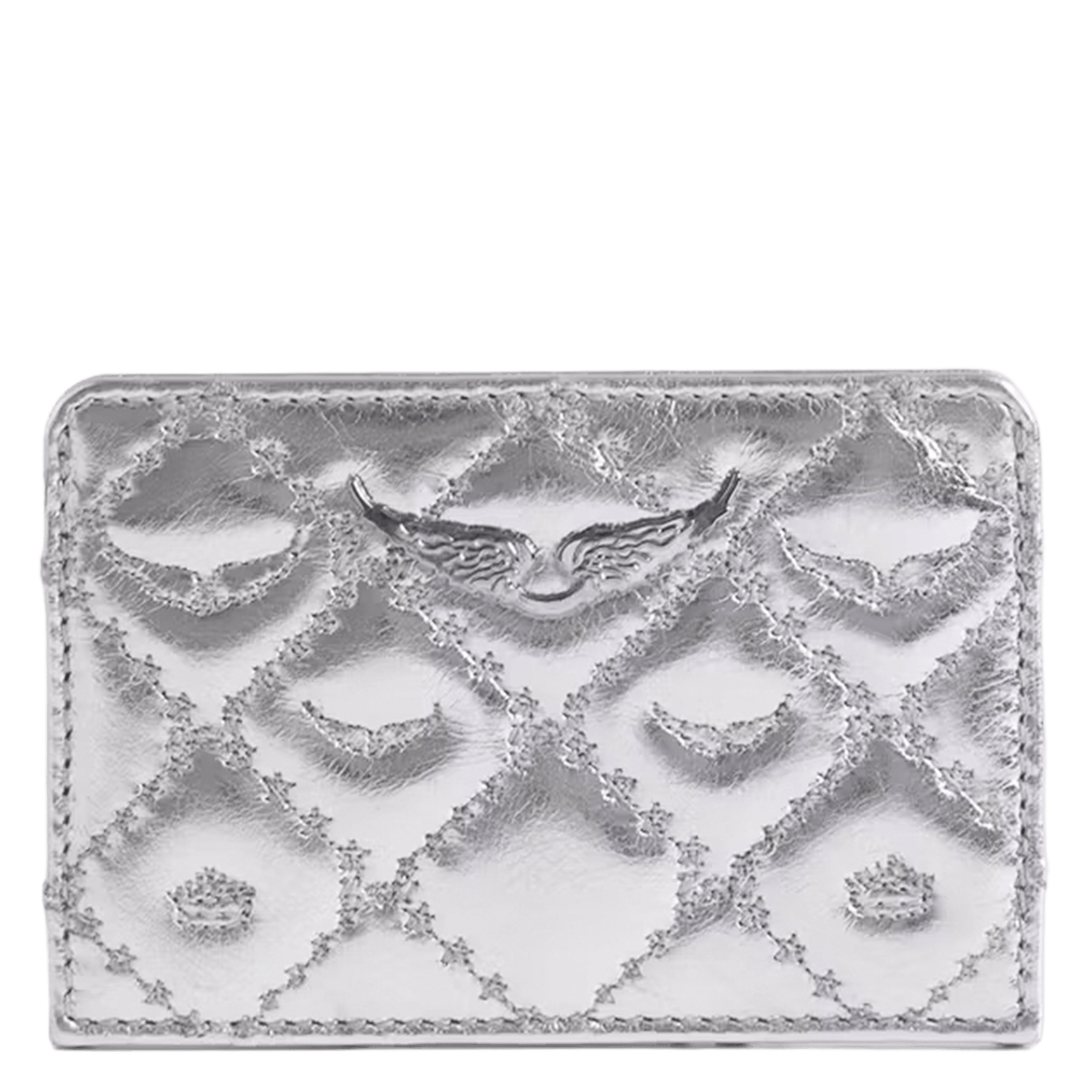 Porte-cartes en cuir métallisé zv pass ZADIG&VOLTAIRE Argent