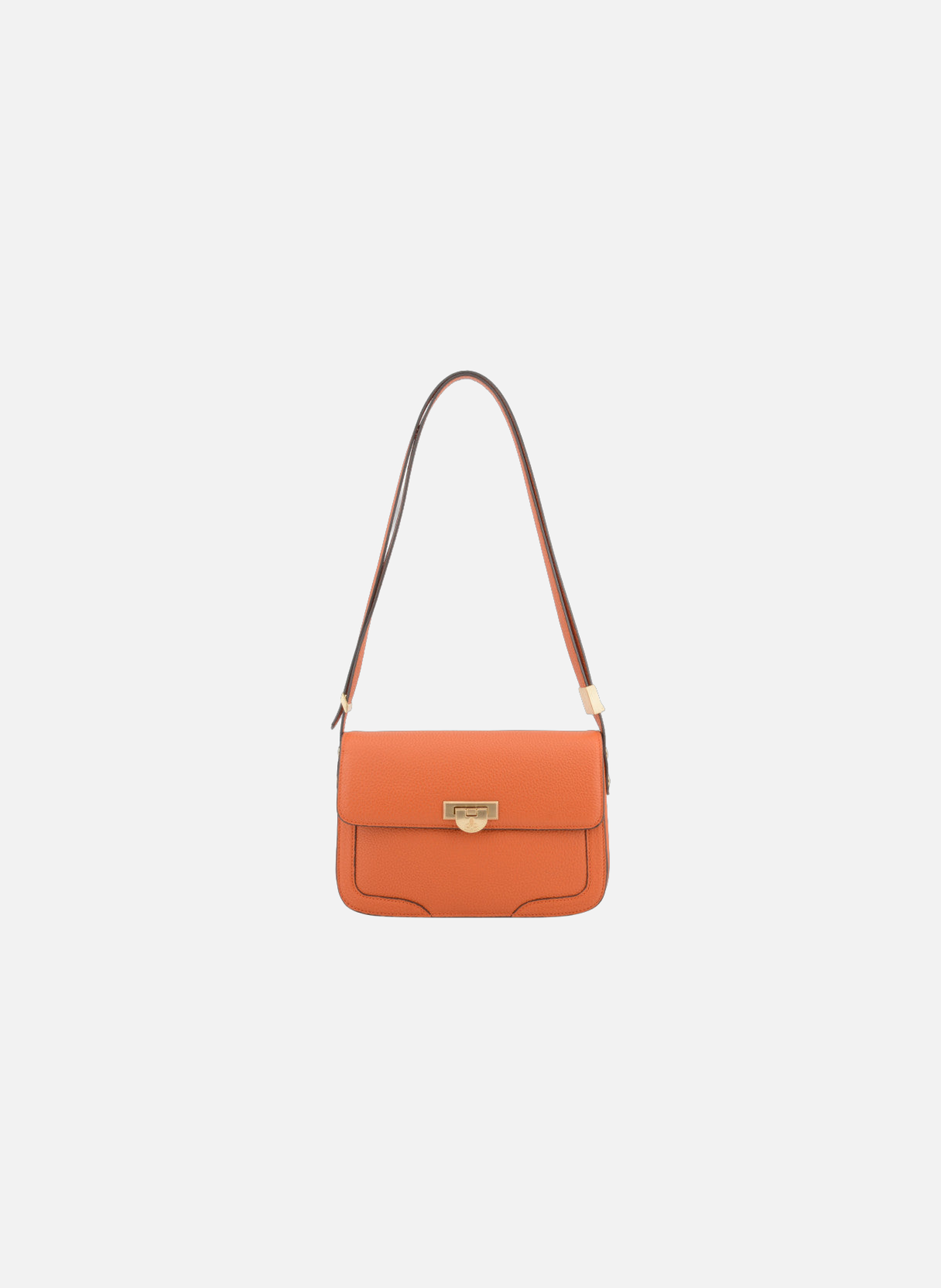 Auteuil | sac porté travers gm en cuir de vachette  Orange