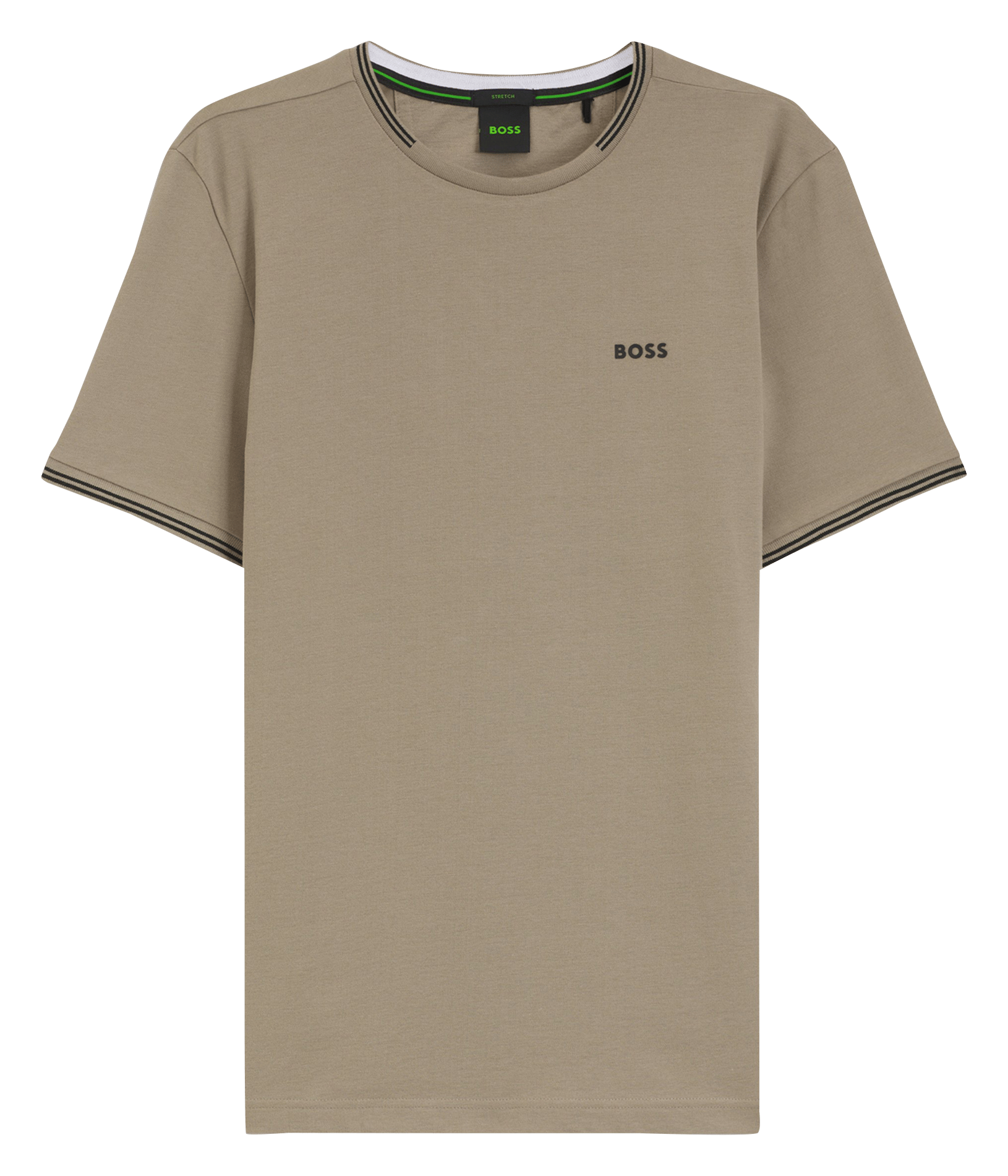 Tee-shirt col rond en coton mélangé BOSS Kaki