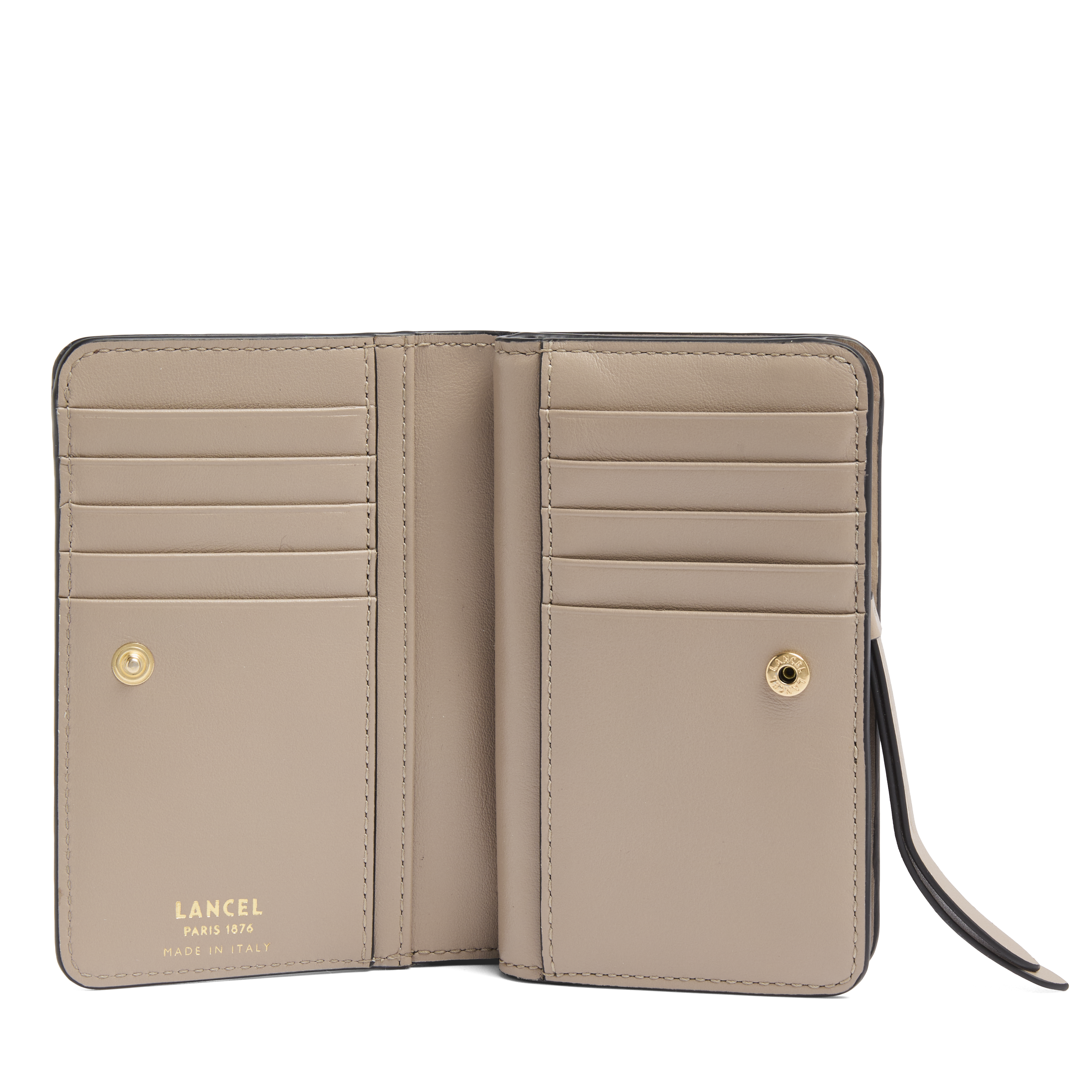 Portefeuille compact origami de lancel en cuir de vachette lisse LANCEL Gris
