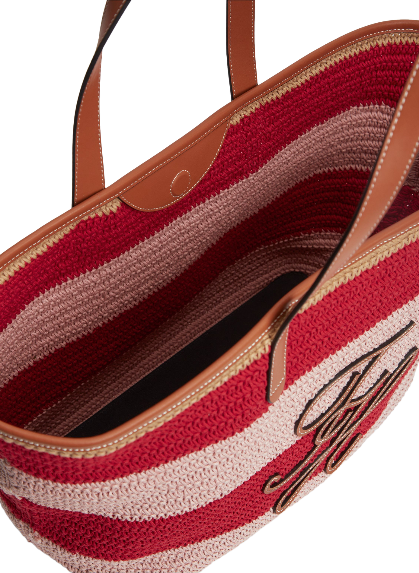 Striped tote bag with embroidered logo in cotton TOMMY HILFIGER Multicolour