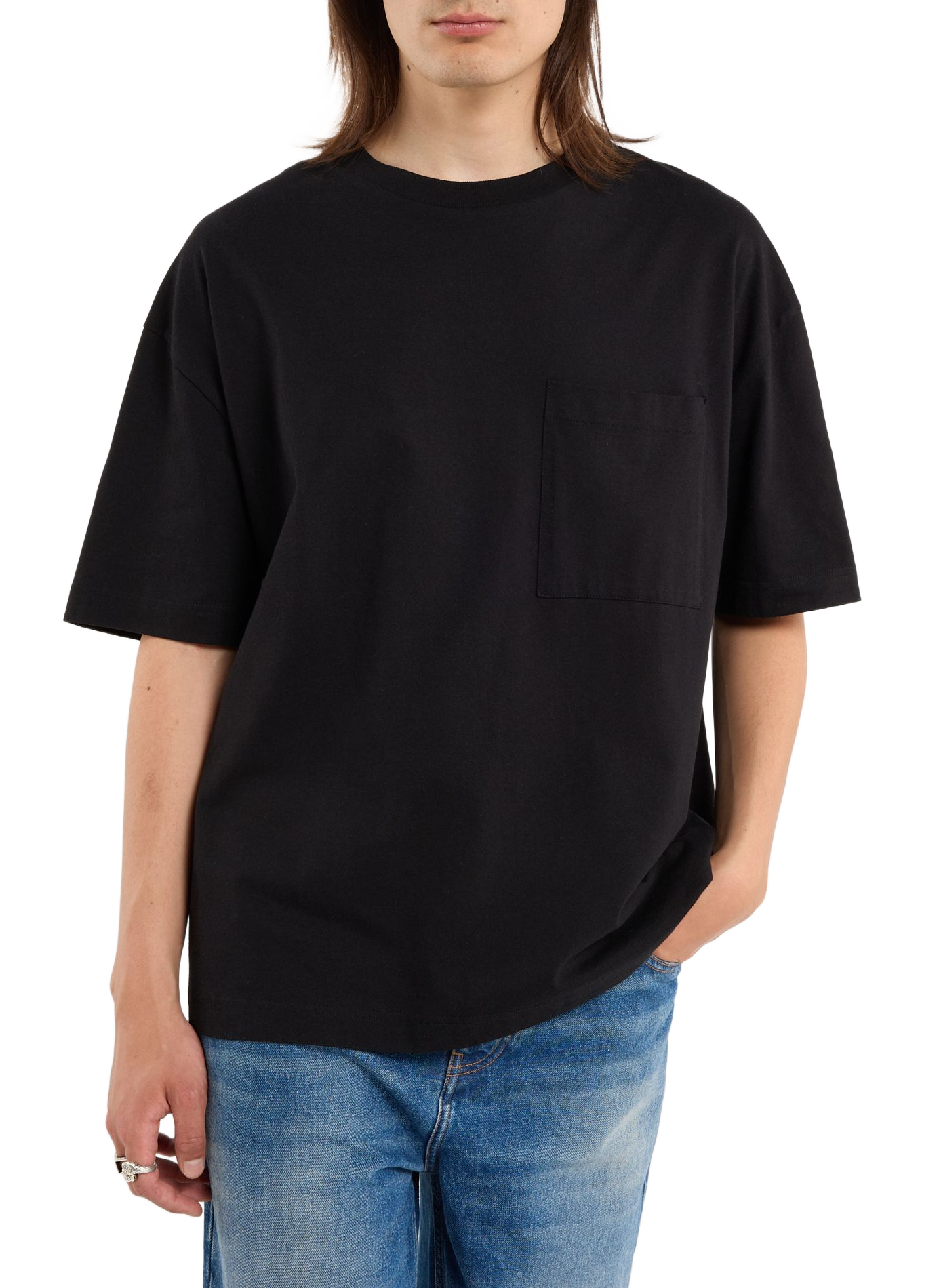T-shirt Bart met ronde hals van katoen SAISON 1865 Zwart