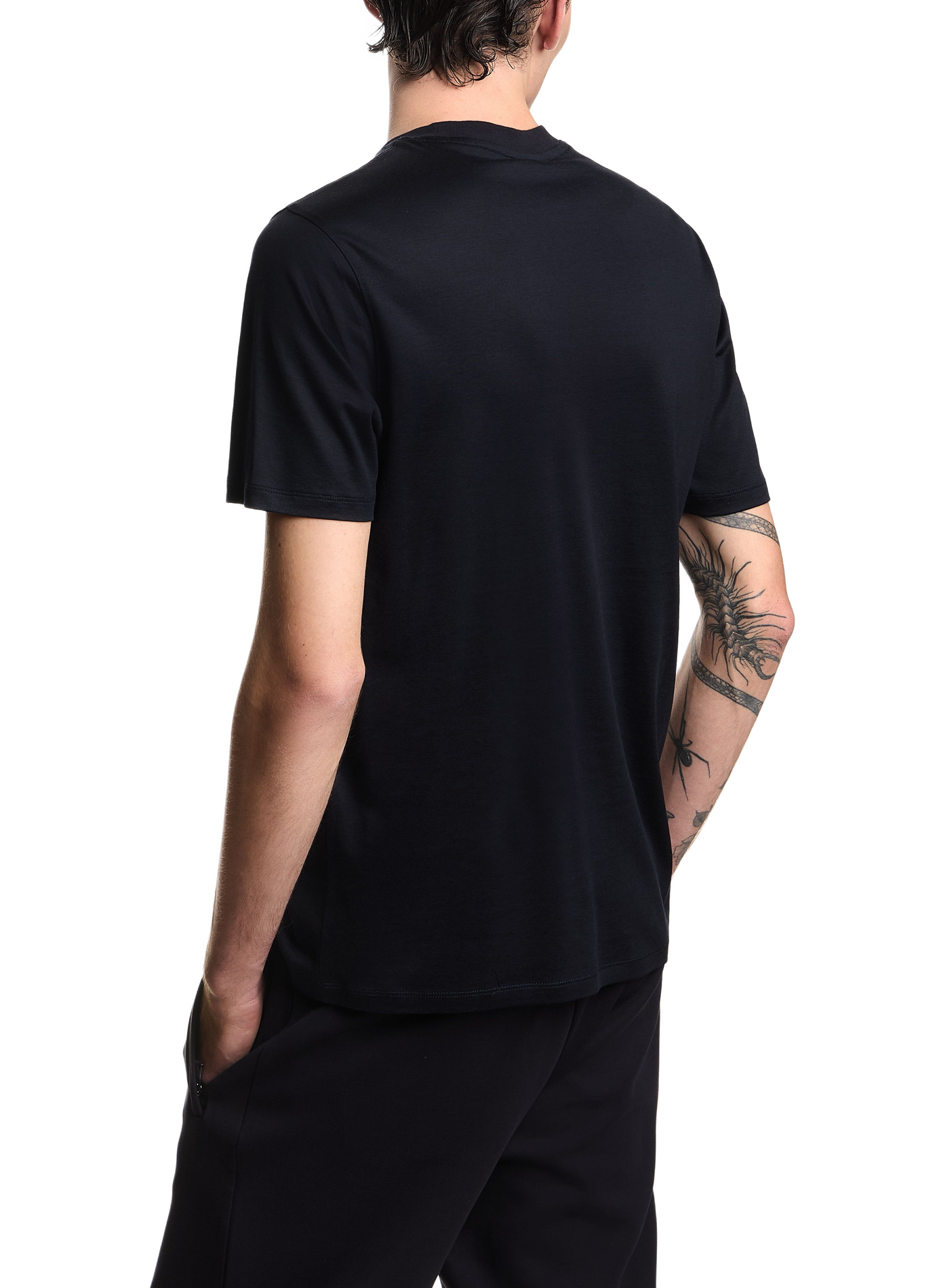T-shirt col rond à logo EMPORIO ARMANI Bleu