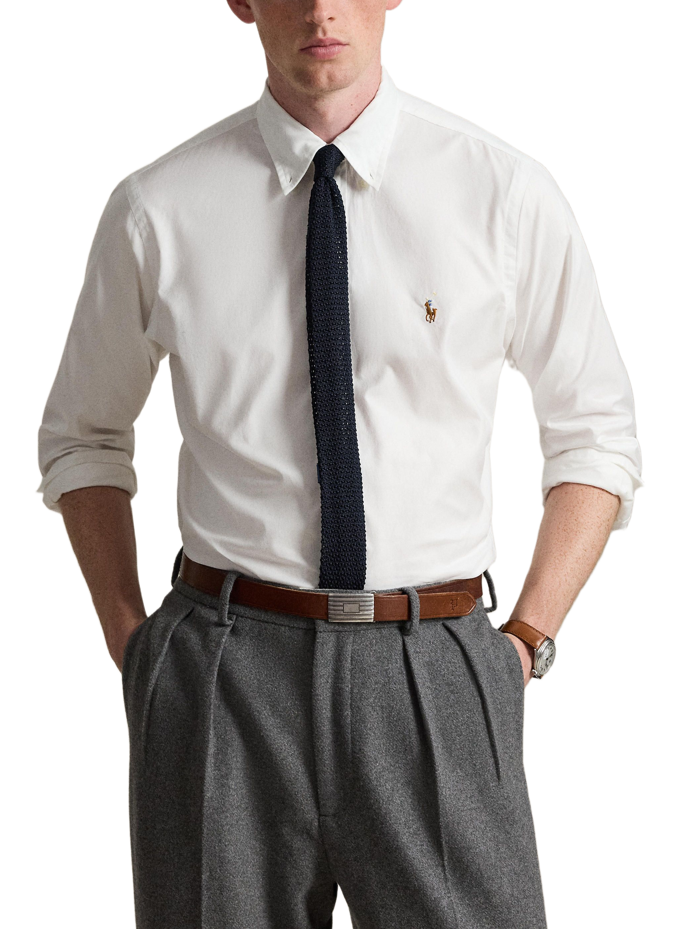 Straight shirt with logo in blended cotton POLO RALPH LAUREN White