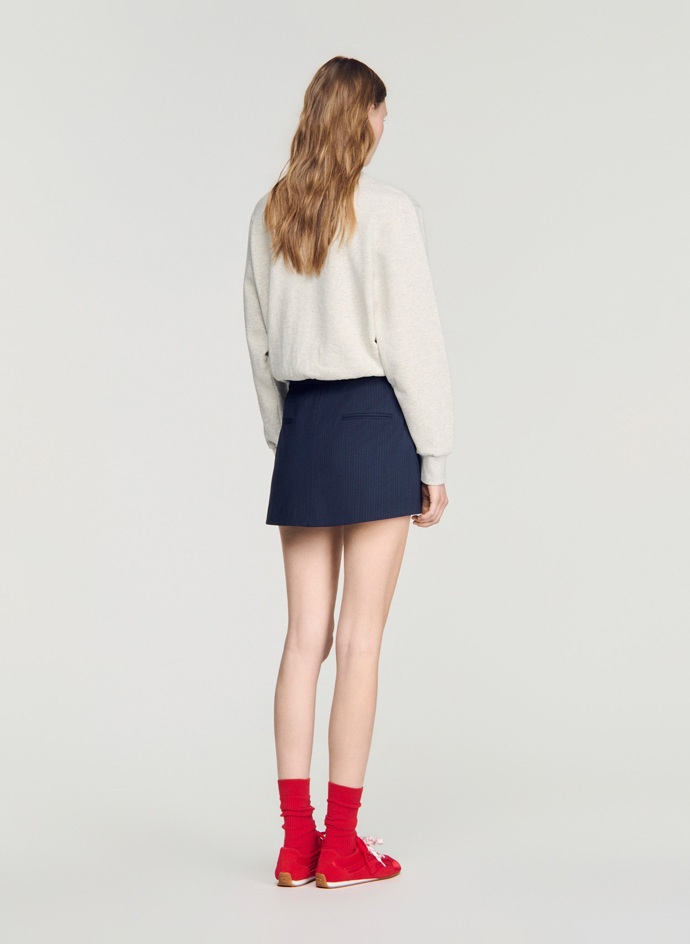 Short jupe en laine mélangée SANDRO Bleu