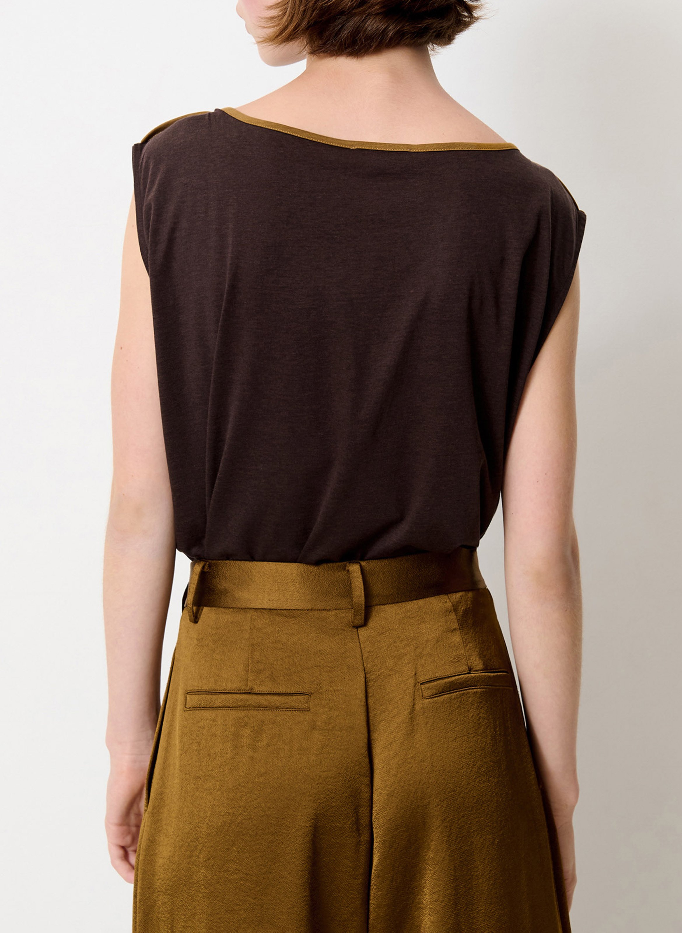 Top sans manches uni damari SESSUN Marron