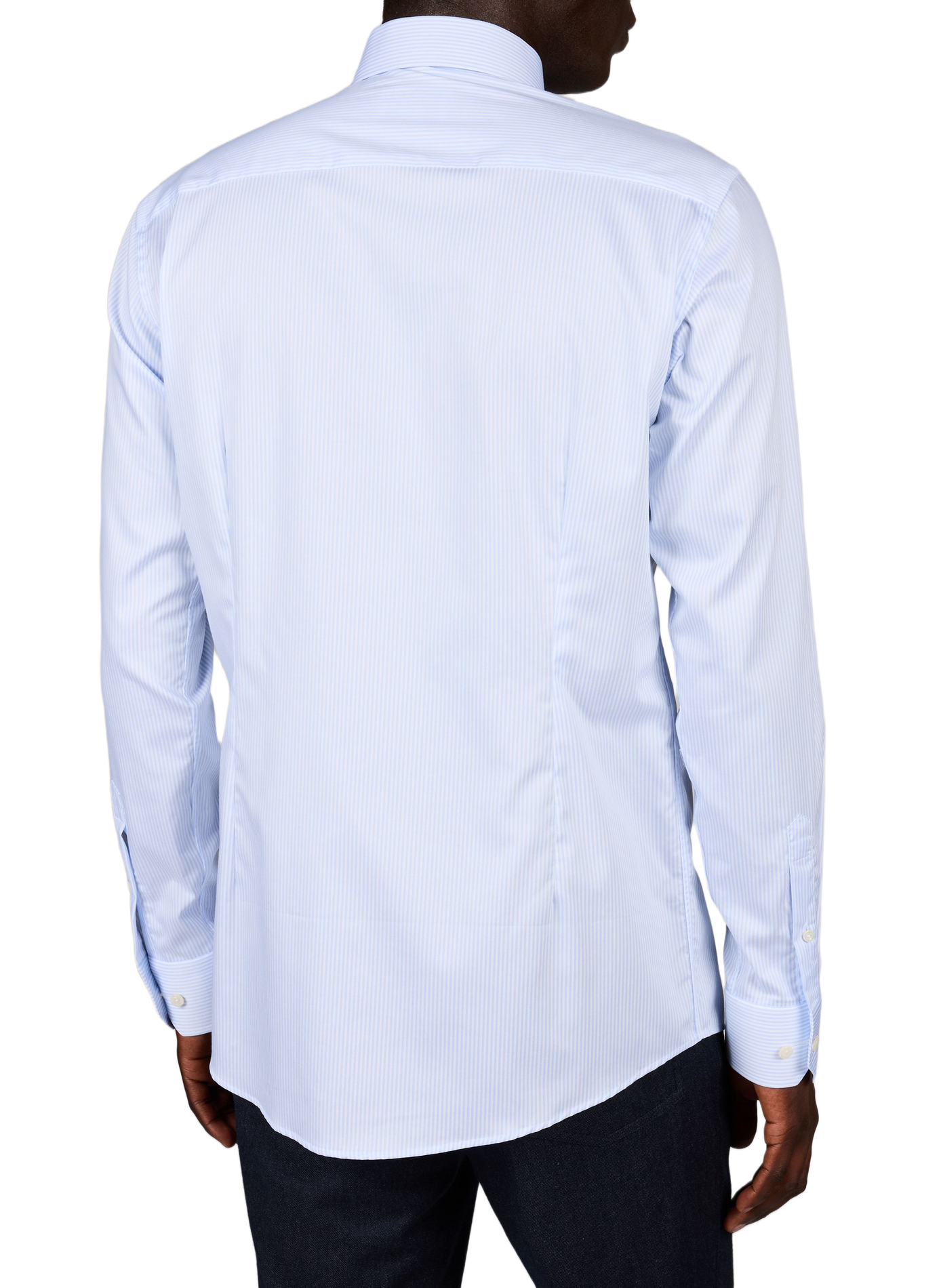 Chemise slim rayée en coton ETON Bleu