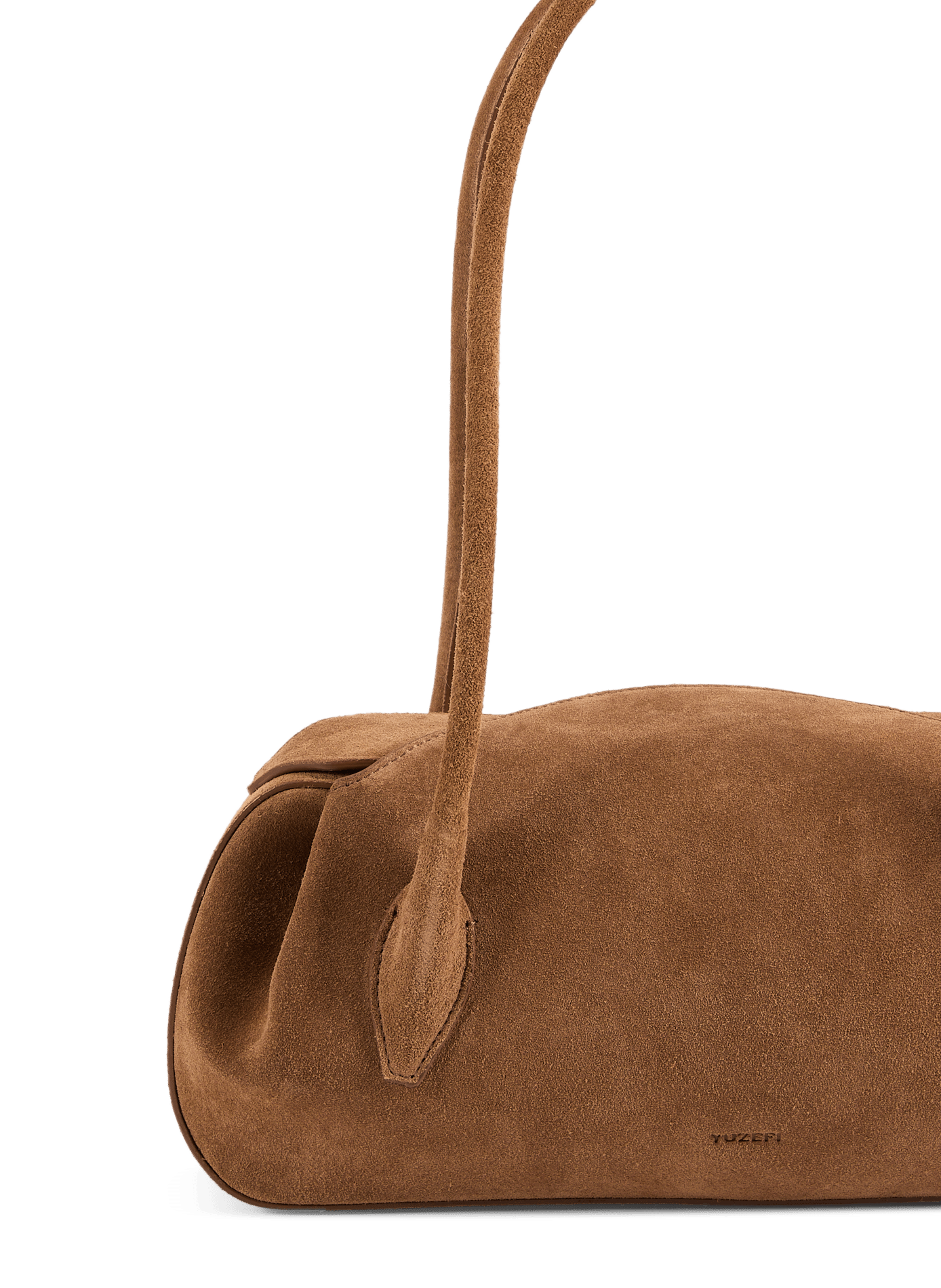 Small Oyster suede leather handbag YUZEFI Brown