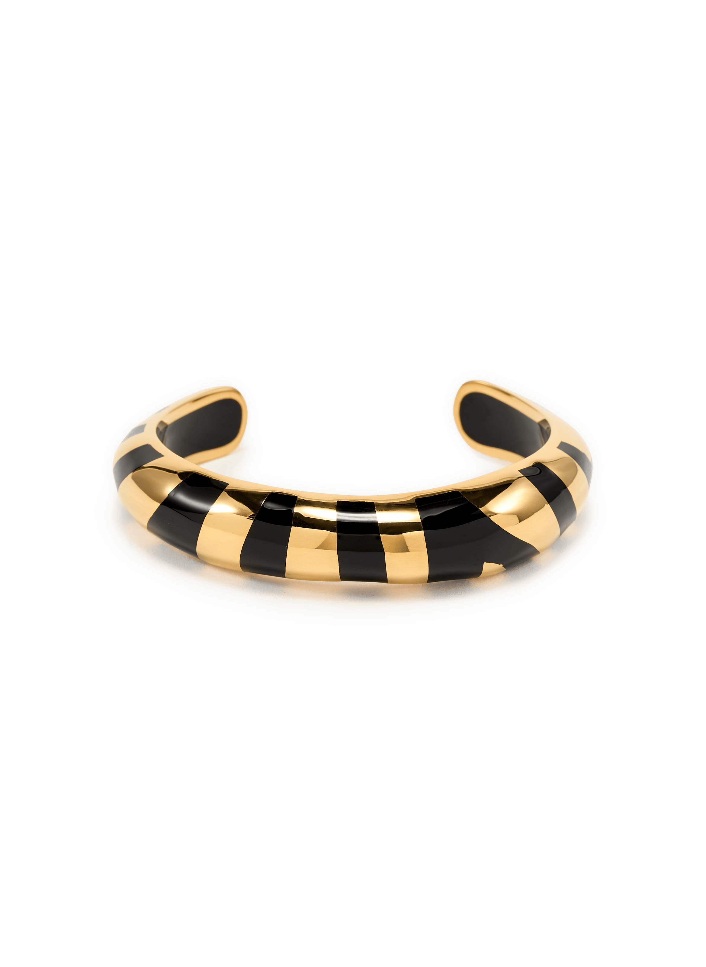 Striped Thanda bangle bracelet AURELIE BIDERMANN Black
