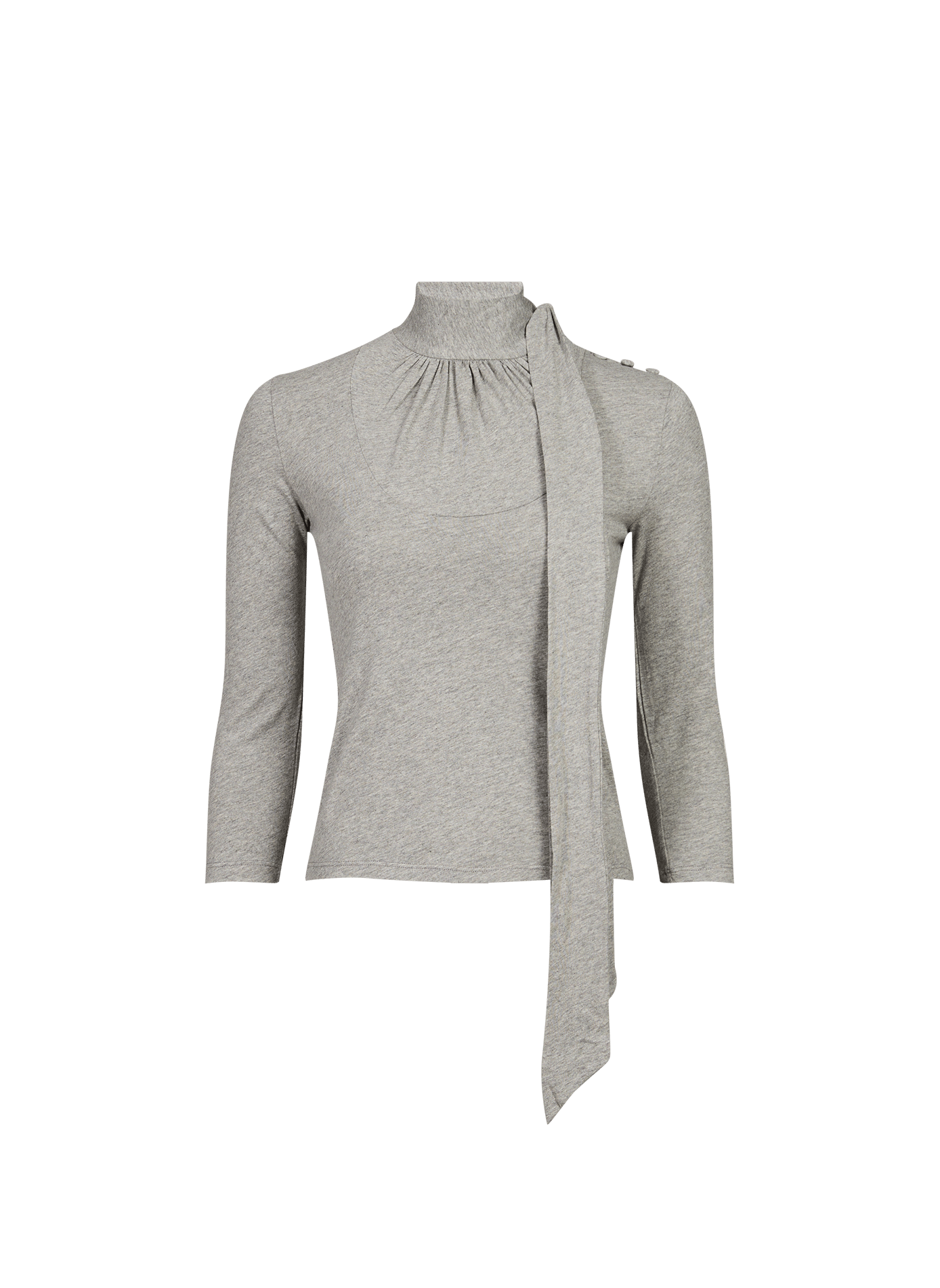 Cotton tie-neck t-shirt GIMAGUAS Grey