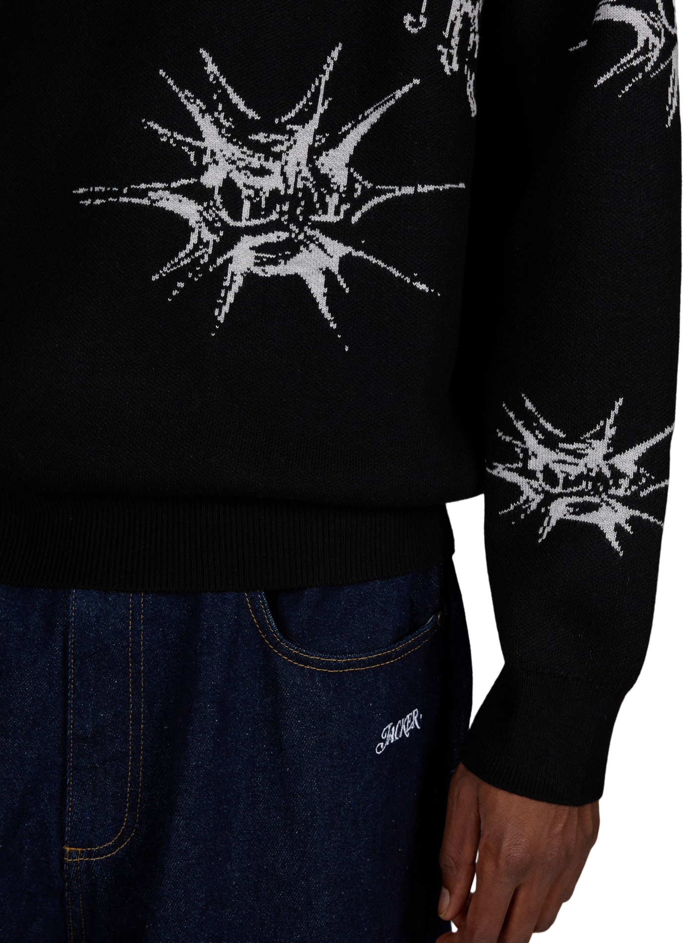 Oversized crew-neck printed sweater JACKER. Multicolour
