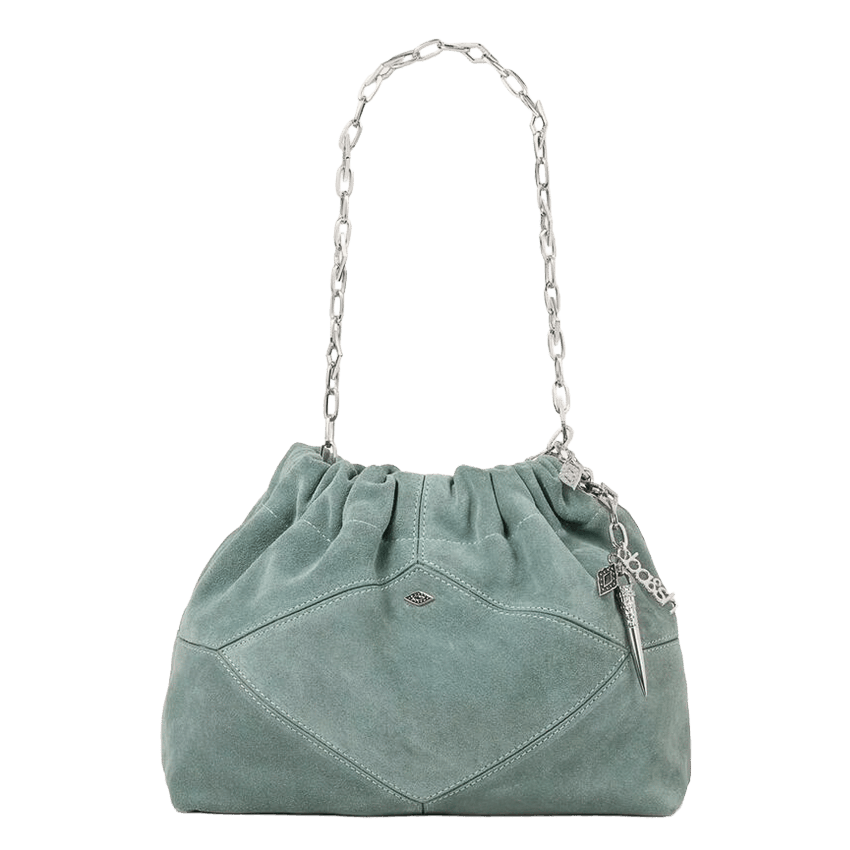 Schoudertas van leer mini June tote BA&SH Blauw