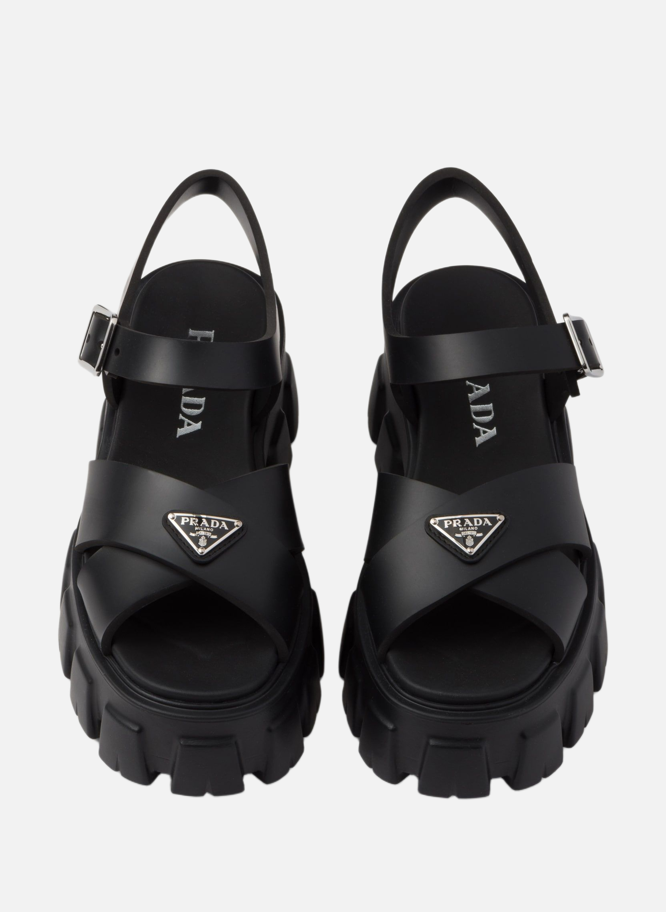 Sandales monolith en gomme PRADA Noir