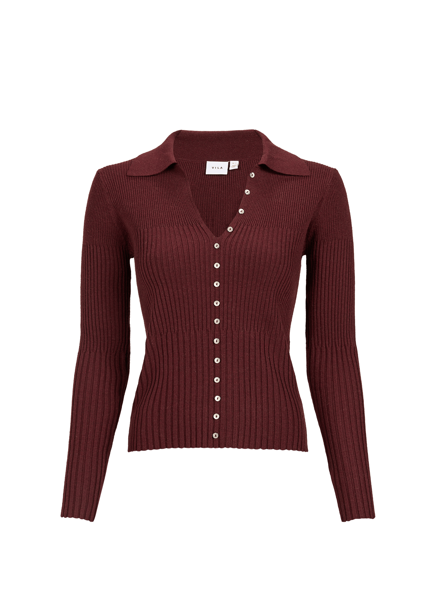 Pull col polo VILA Rouge