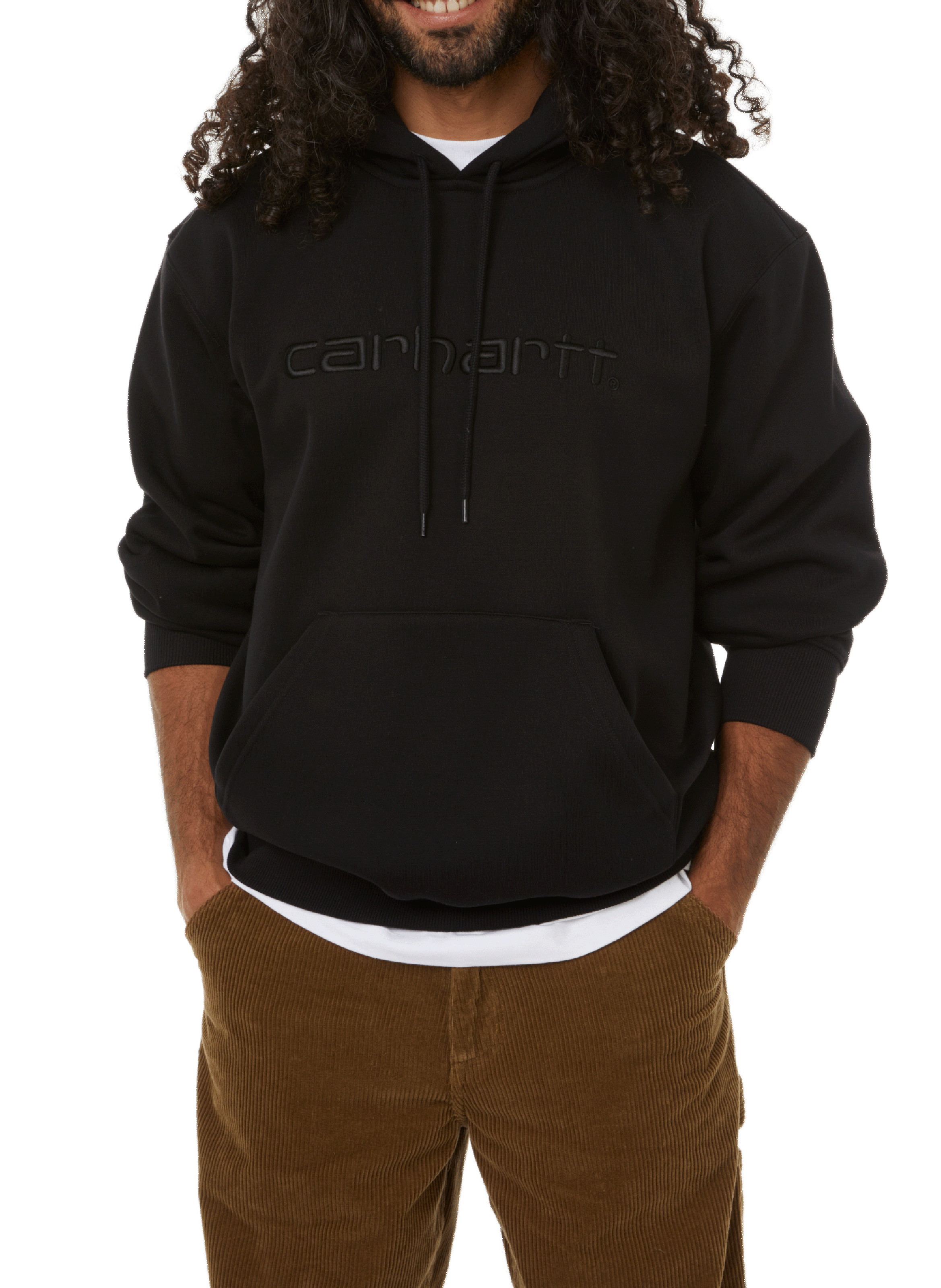 Cotton logo hoodie CARHARTT WIP Black