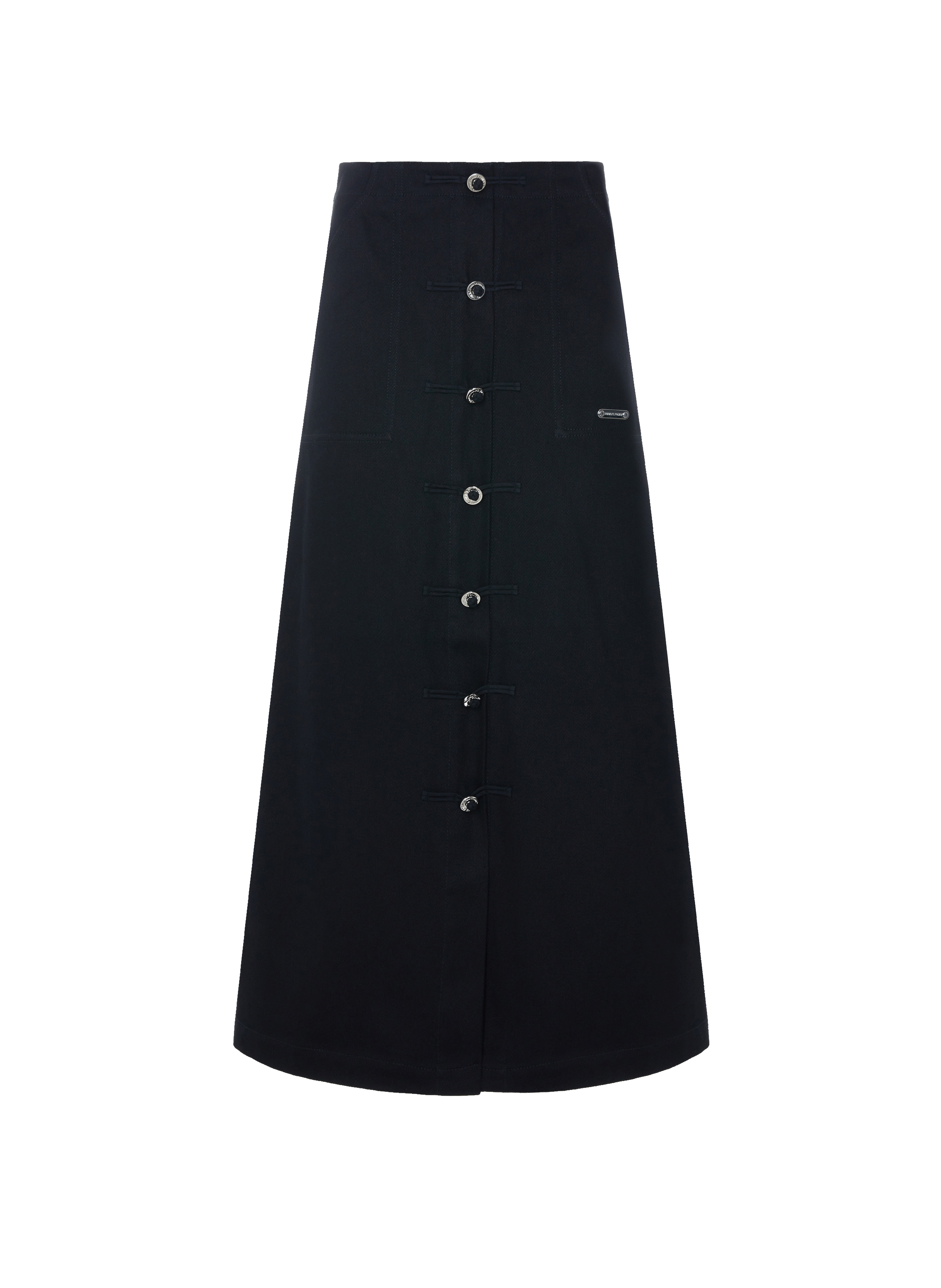 Jupe midi en sergé de coton PRIVATE POLICY Noir