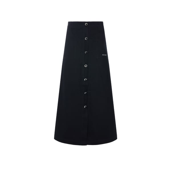 Jupe midi en sergé de coton